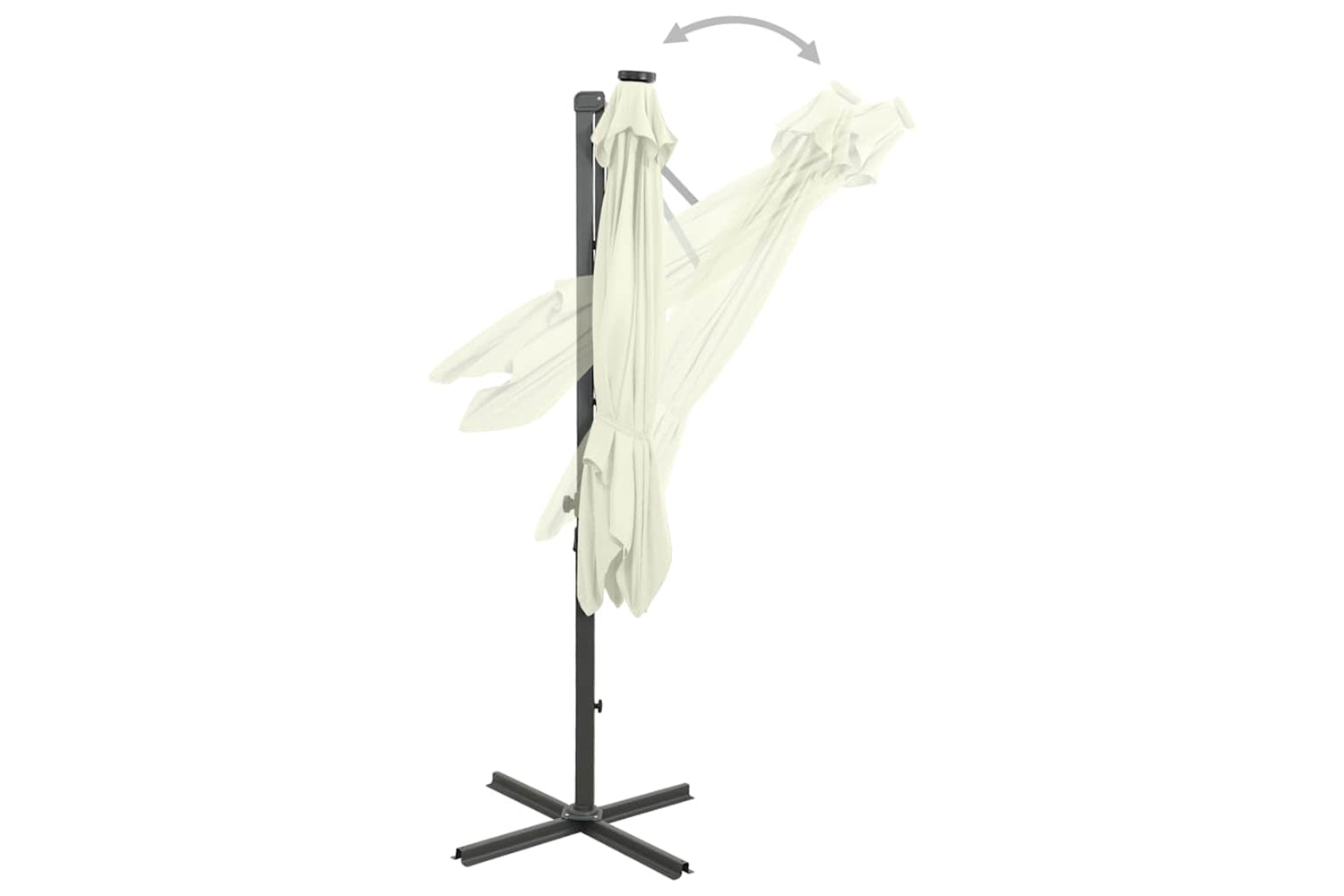 Vidaxl 312328 Cantilever Umbrella With Pole And Led Lights Sand 300 Cm-6