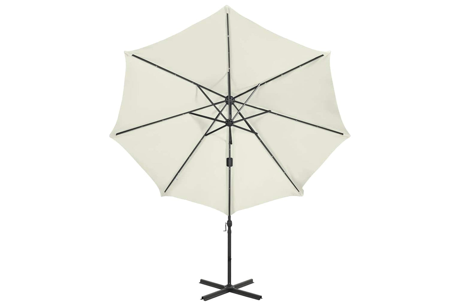 Vidaxl 312328 Cantilever Umbrella With Pole And Led Lights Sand 300 Cm-4