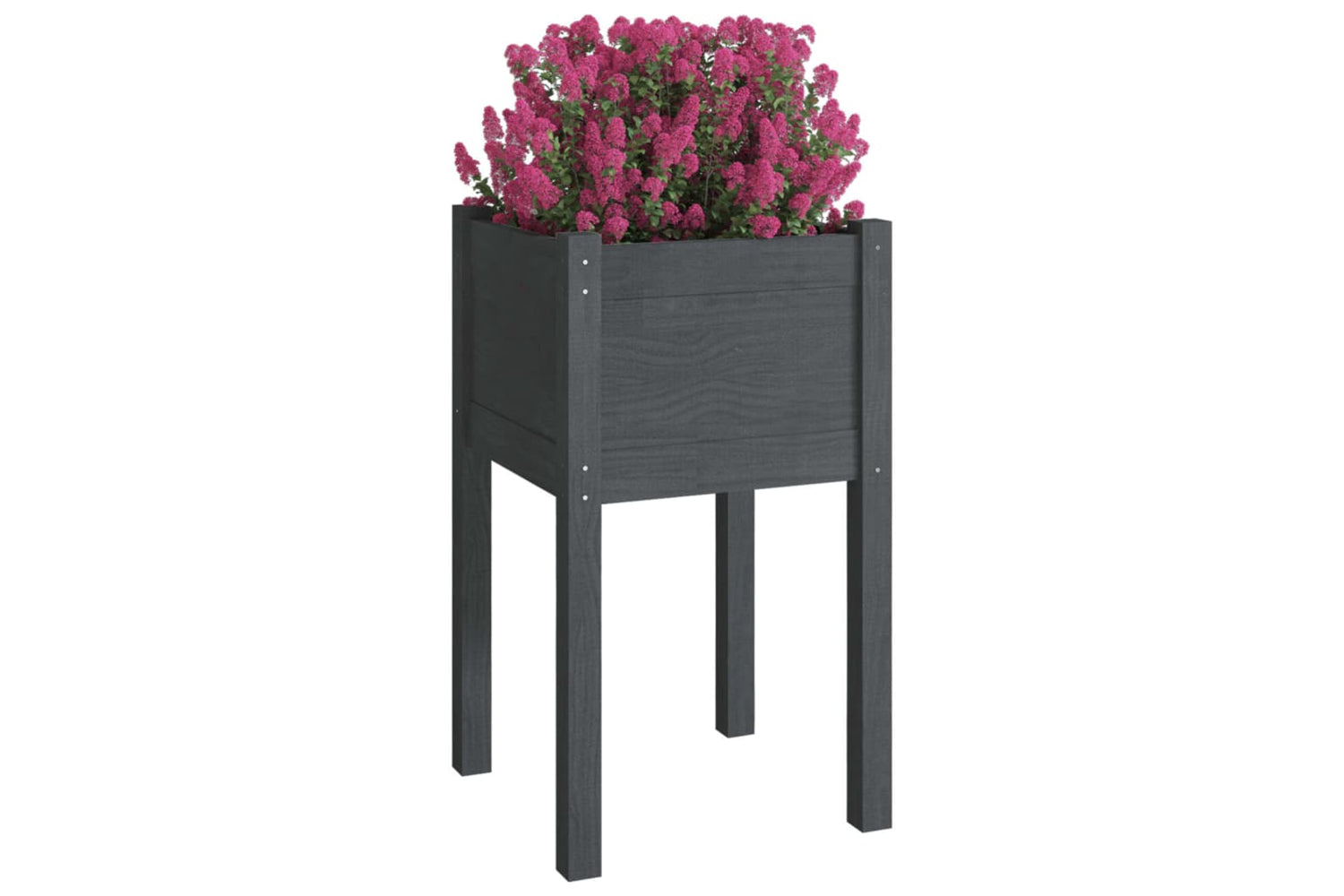 vidaXL 810793 Garden Planter Grey 40x40x70cm Solid Pinewood-2