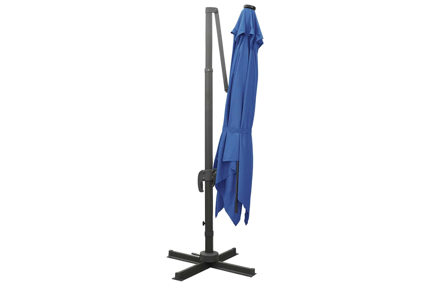 Vidaxl Cantilever Umbrella With Pole And Led Lights Azure Blue 300 Cm-3
