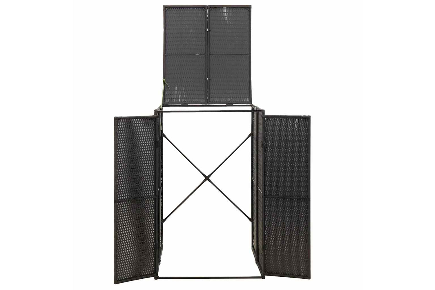 vidaXL 319860 Single Wheelie Bin Shed Black 70x80x117cm Poly Rattan-4