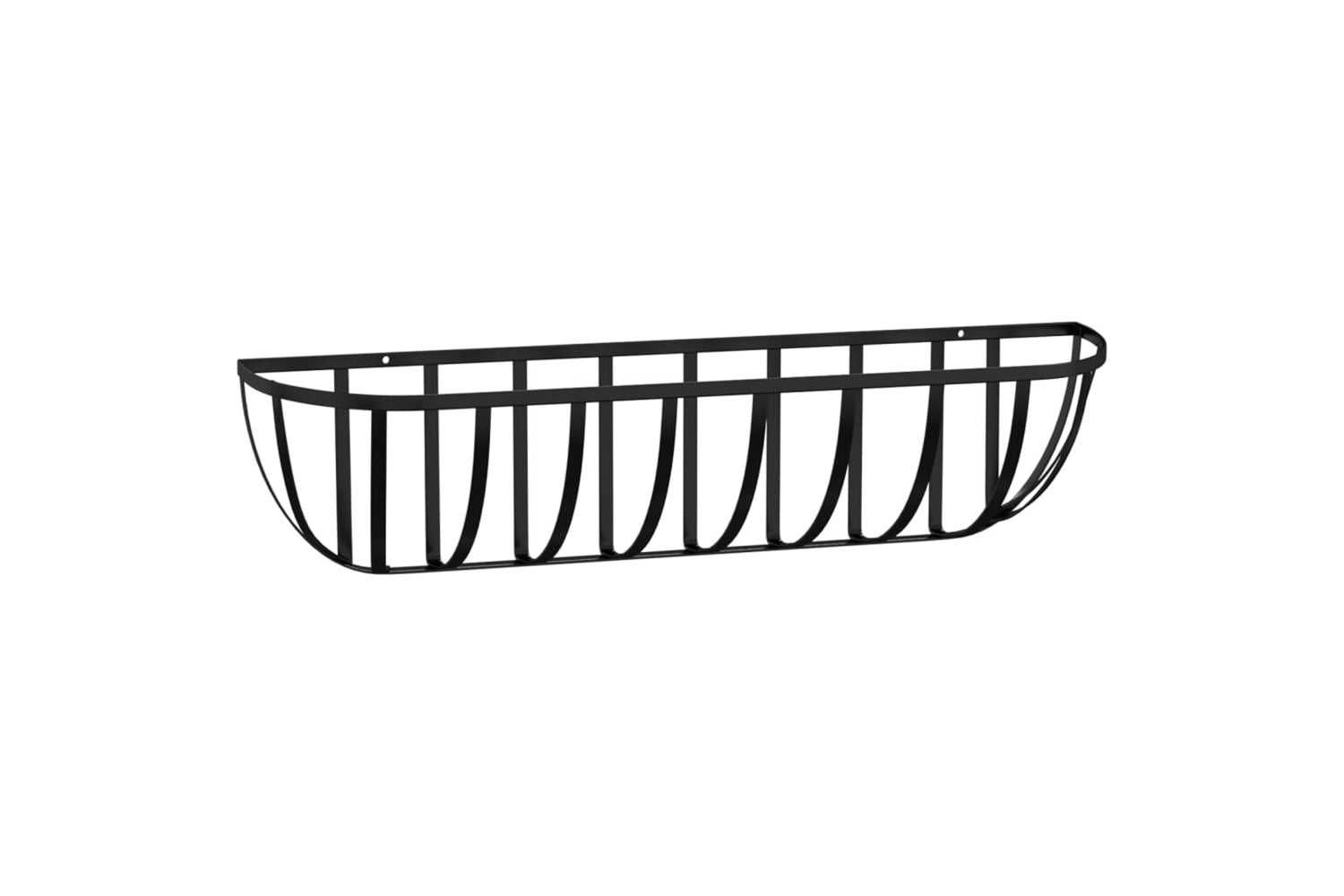 vidaXL 319355 Wall Troughs 2 Pcs With Coco Liners Black 76x21x16cm Steel-4