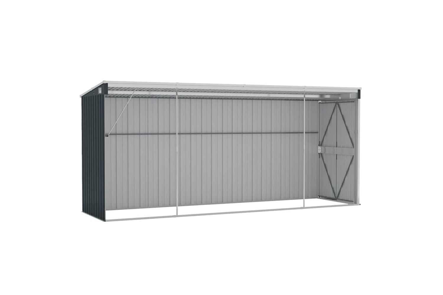 vidaXL 316231 Wall-mounted Garden Shed Anthracite 118x382x178cm Steel-5