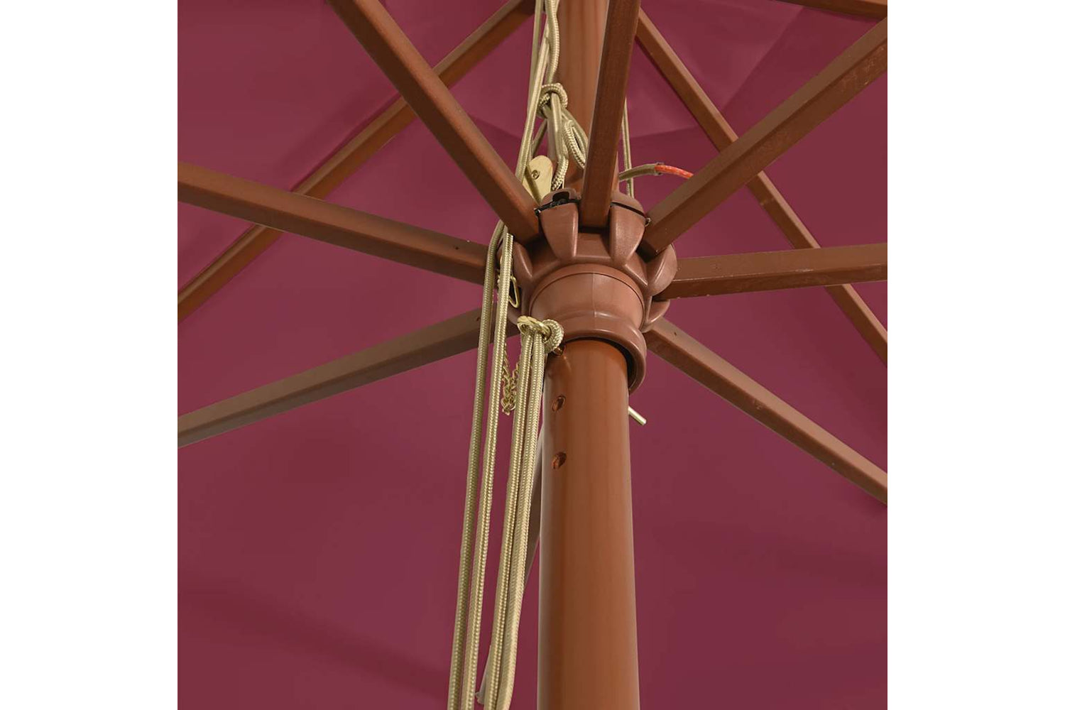 vidaXL 363179 Garden Parasol With Wooden Pole Bordeaux Red 400x273cm-5