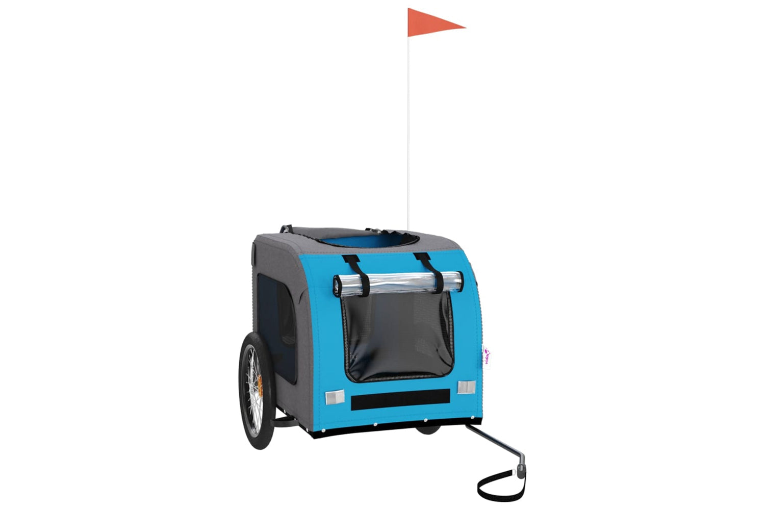 Vidaxl 93841 Pet Bike Trailer Blue And Grey Oxford Fabric&iron-2