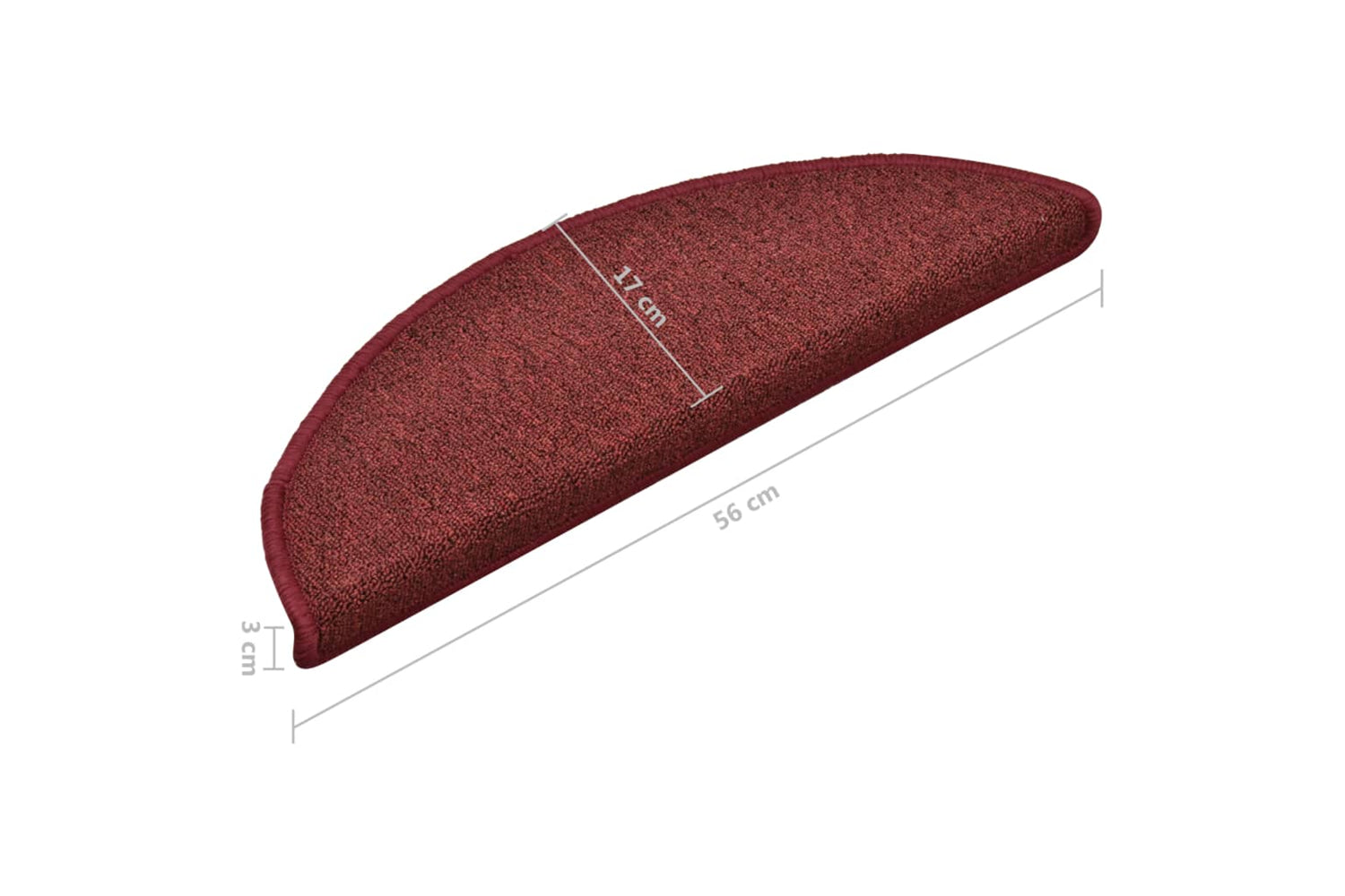 vidaXL 322372 Carpet Stair Treads 15 Pcs Red 56x17x3cm-8