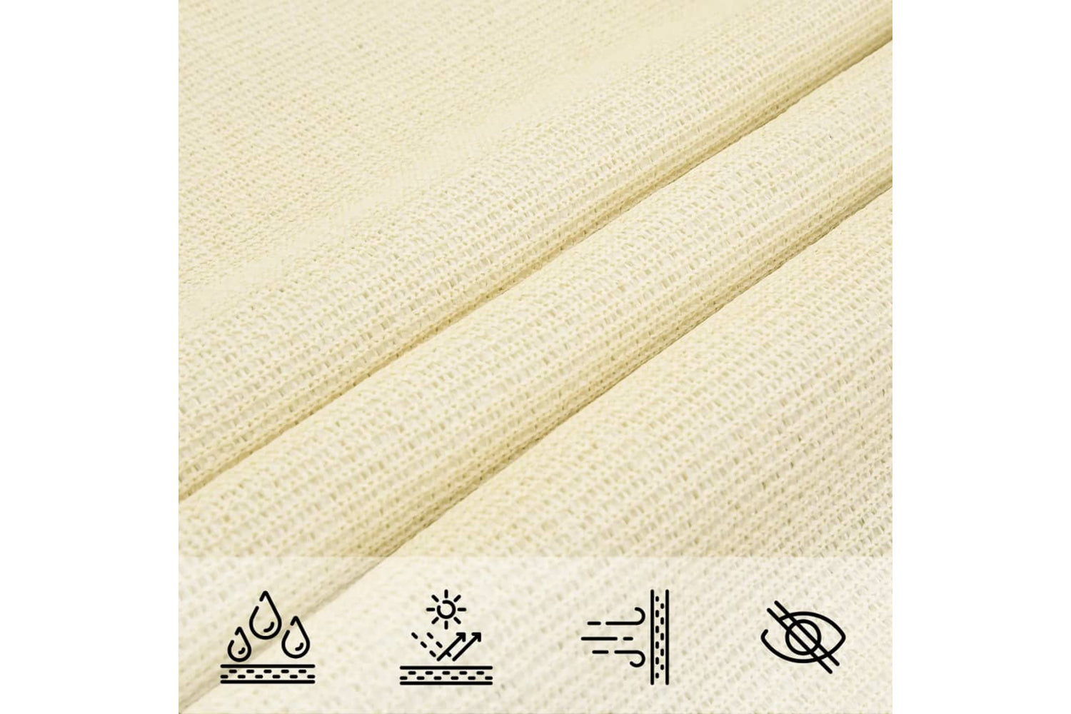 Vidaxl 311186 Sunshade Sail 160 G/mâ² Cream 3.5x4.5 M Hdpe-6