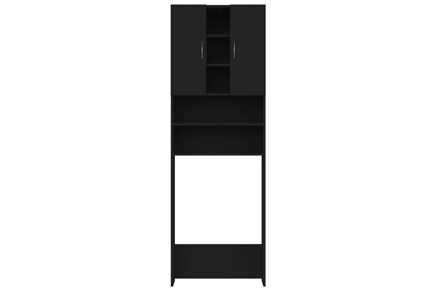 Vidaxl 808423 Washing Machine Cabinet Black 64x25.5x190 Cm-2