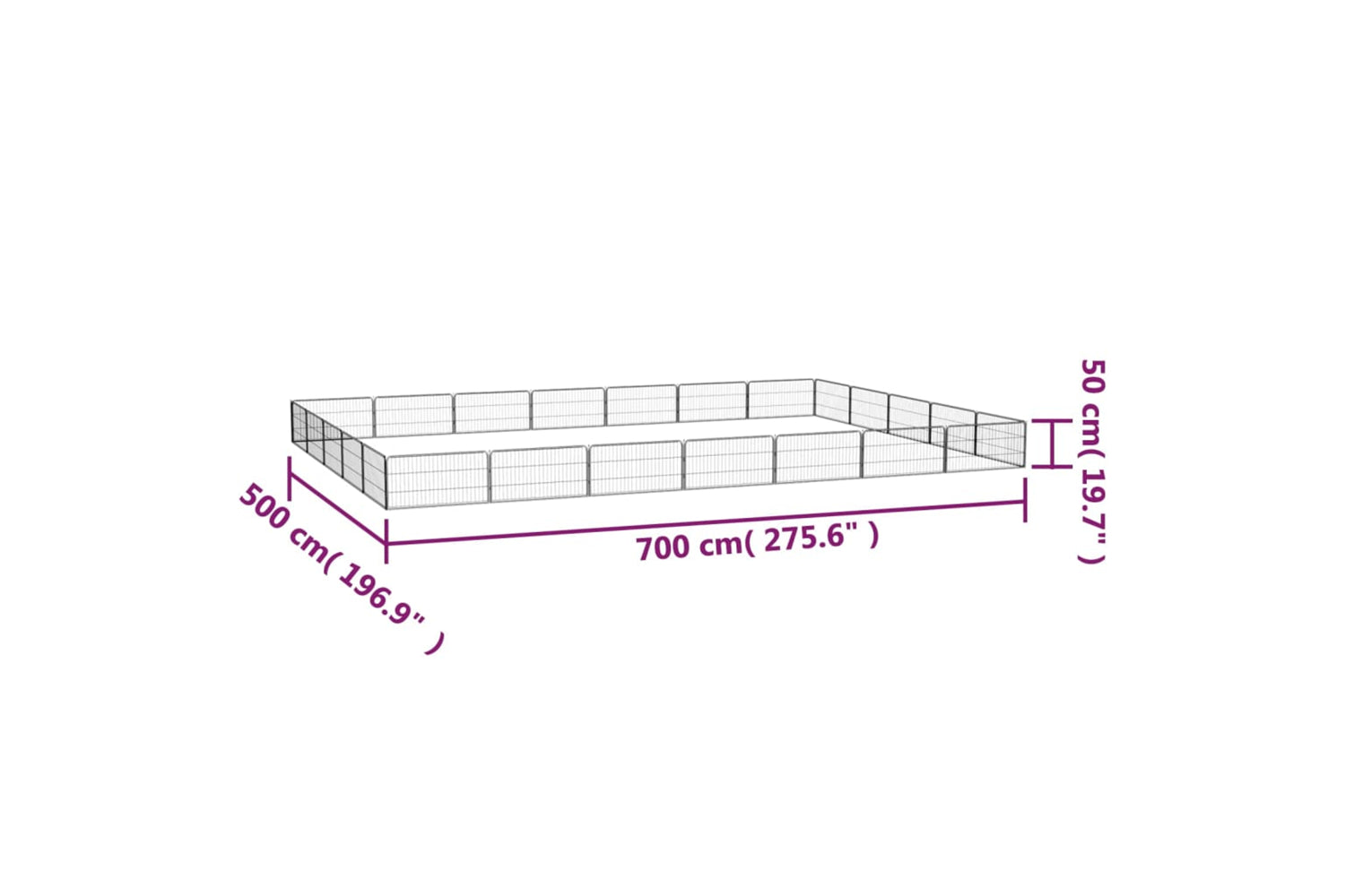 vidaXL 3115971 24-panel Dog Playpen Black 100x50cm Powder-coated Steel-7