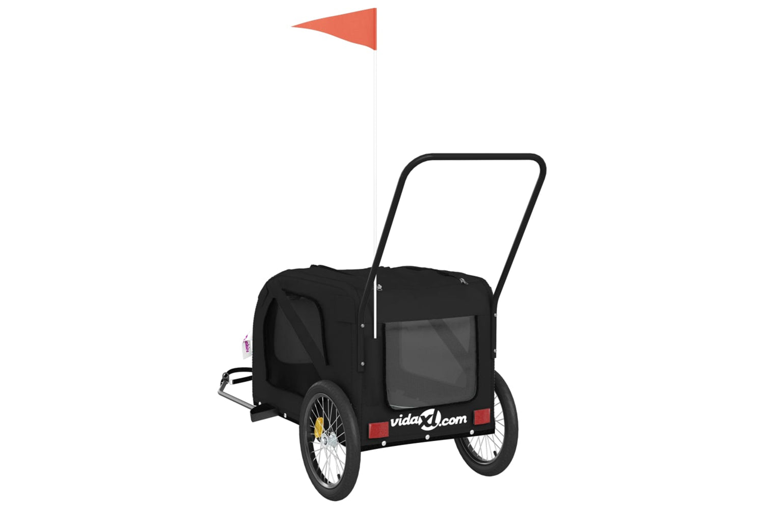 Vidaxl 93905 Pet Bike Trailer Black Oxford Fabric And Iron-7