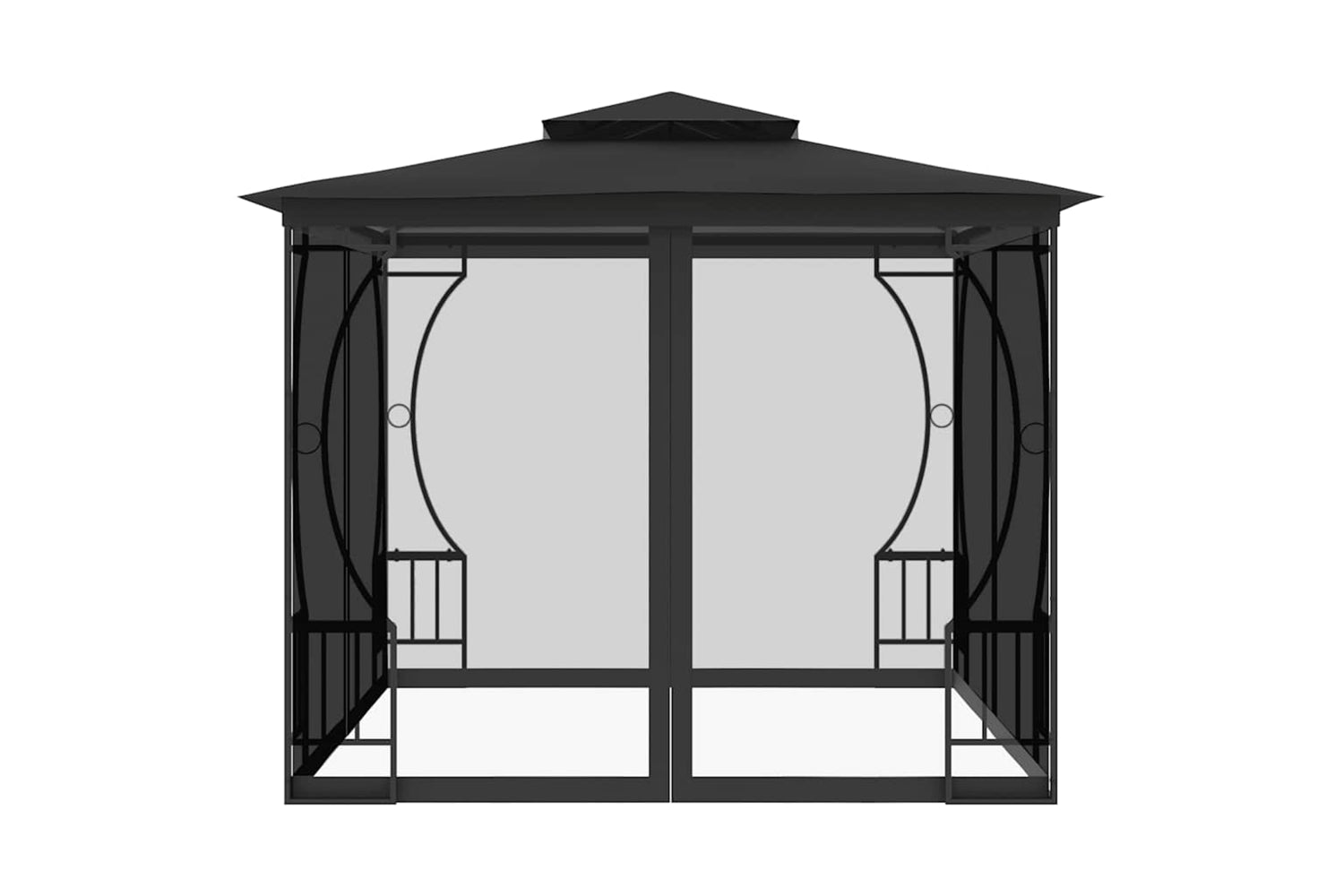 vidaXL 48597 Gazebo With Nets 300x300x265cm Anthracite-3
