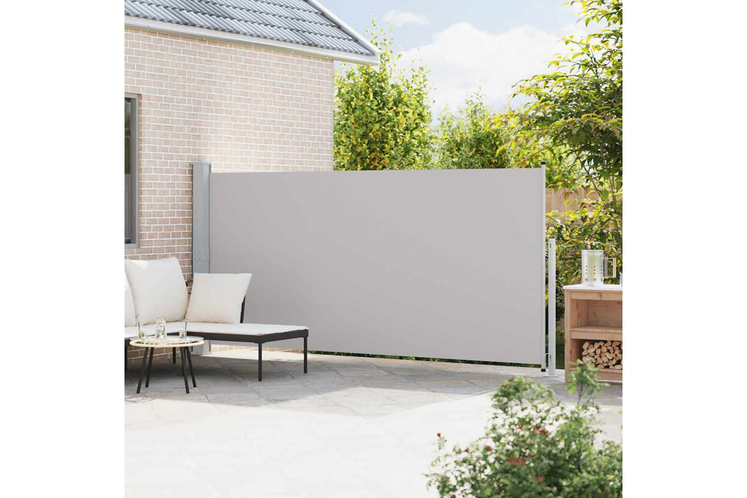 vidaXL 313407 Patio Retractable Side Awning 180x500cm Grey-2