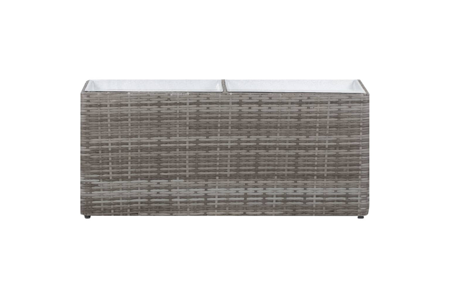 vidaXL 46922 Garden Raised Bed With 2 Pots 90x20x40cm Poly Rattan Grey