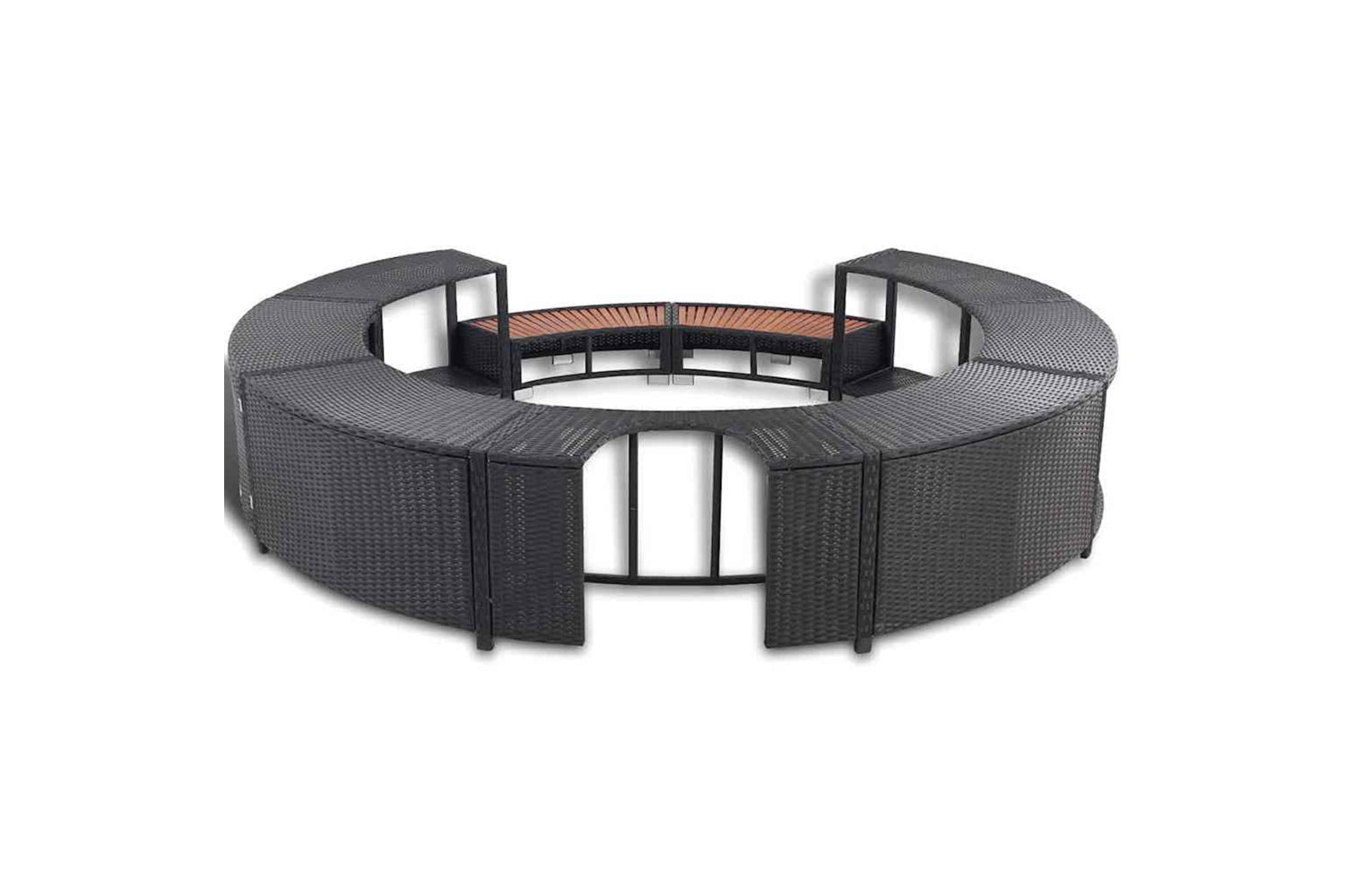 Vidaxl Hot Tub Surround Black Poly Rattan-6