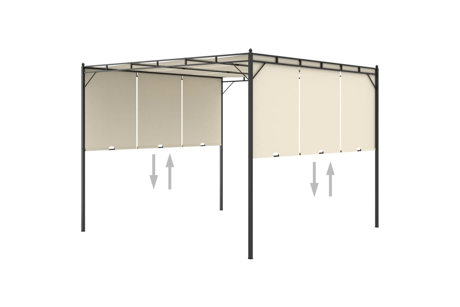 Vidaxl 47993 Garden Gazebo With Side Curtain 3x3x2.25m Cream-5