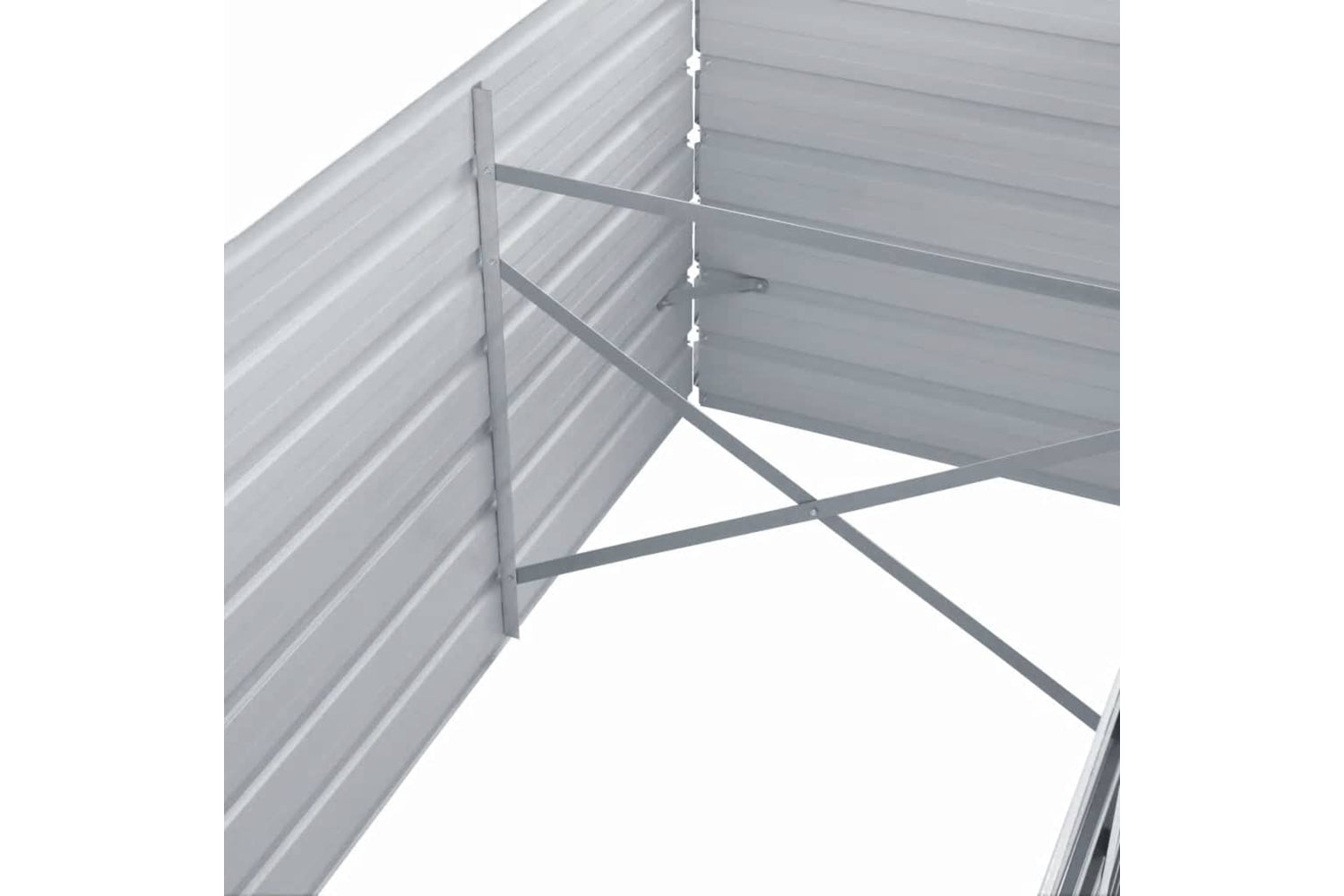 vidaXL 44844 Garden Raised Bed Galvanised Steel 320x80x77cm Grey-4