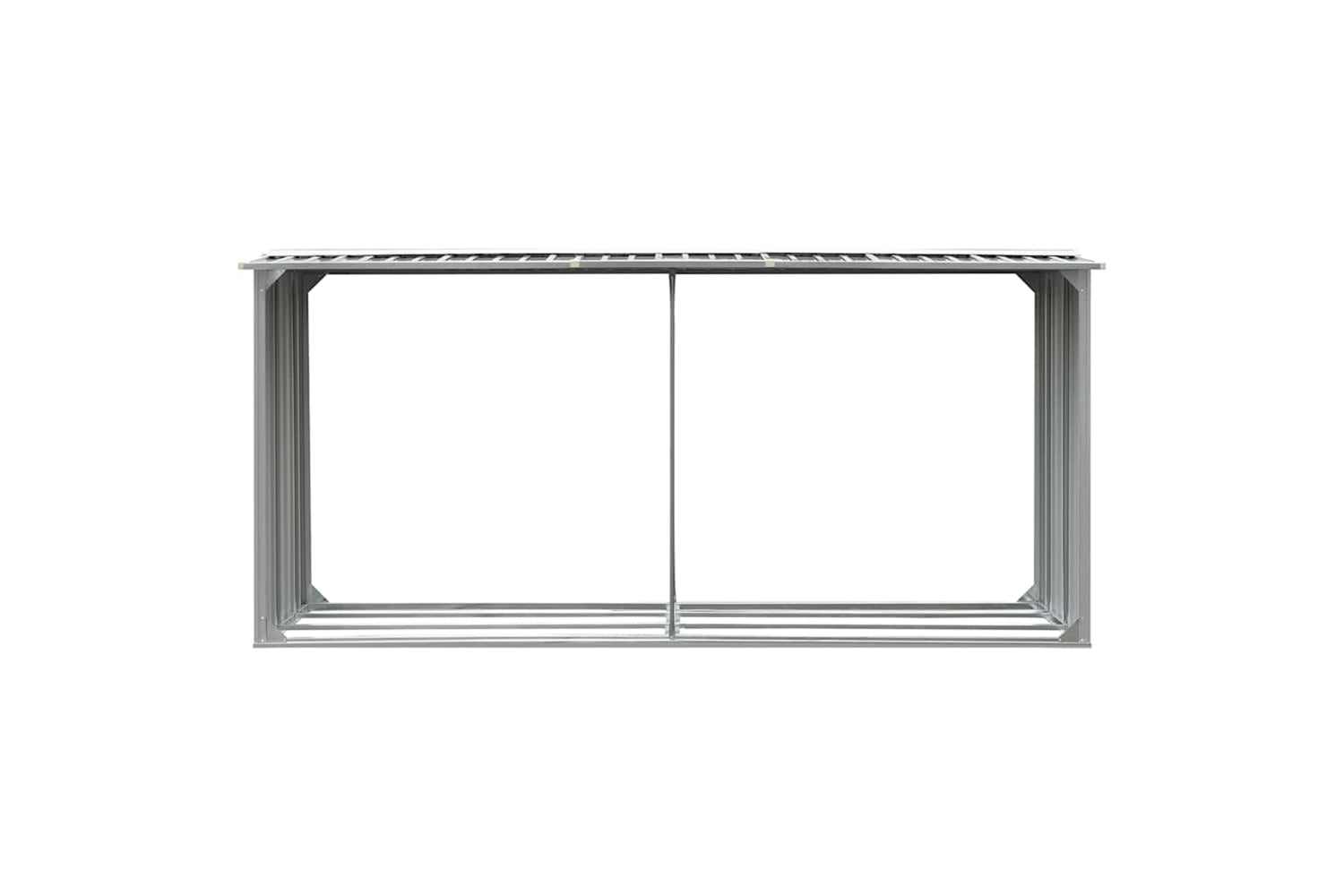 vidaXL 44860 Garden Log Storage Shed Galvanised Steel 330x92x153cm Grey-2