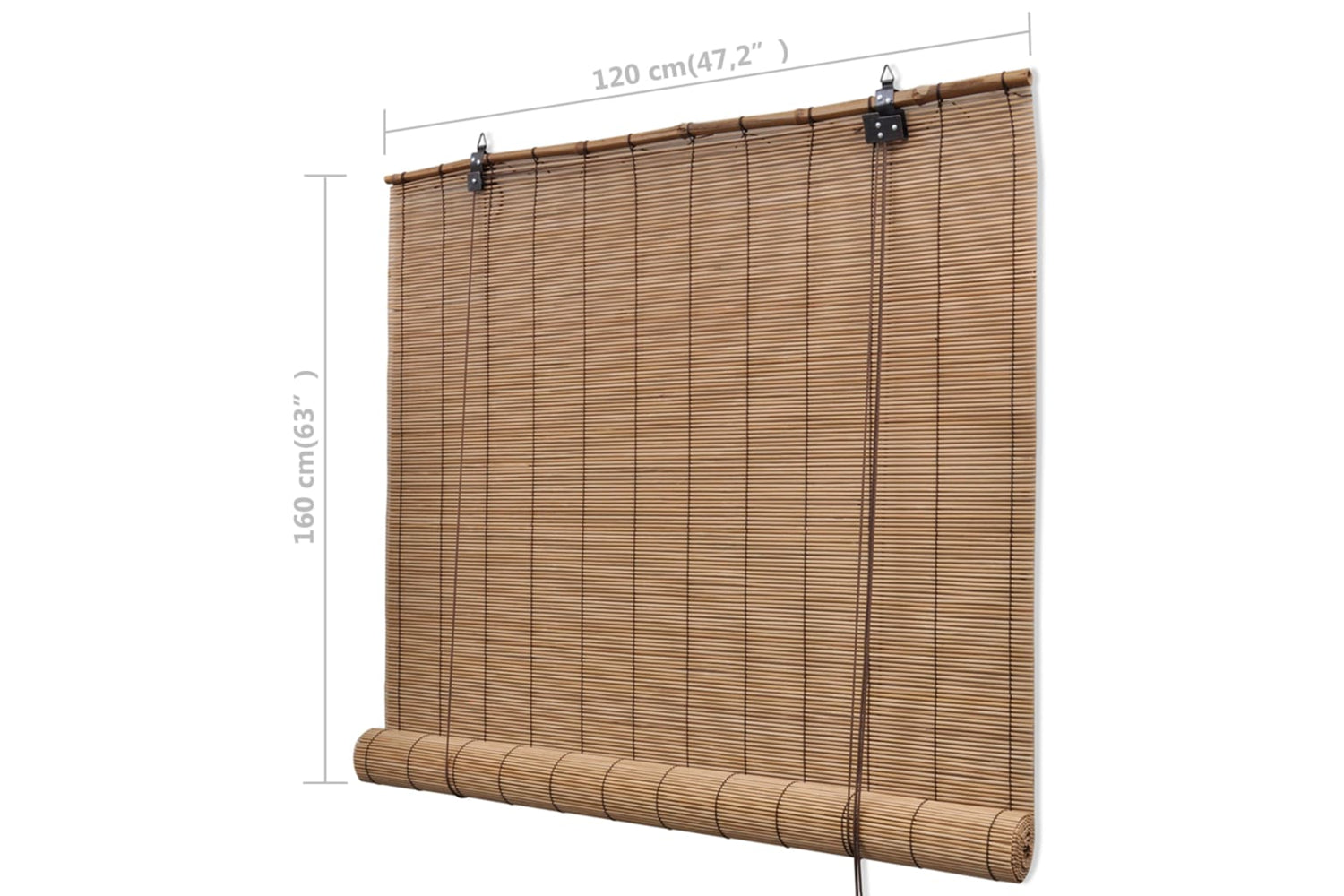 Vidaxl Brown Bamboo Roller Blinds 120 X 160 Cm-6