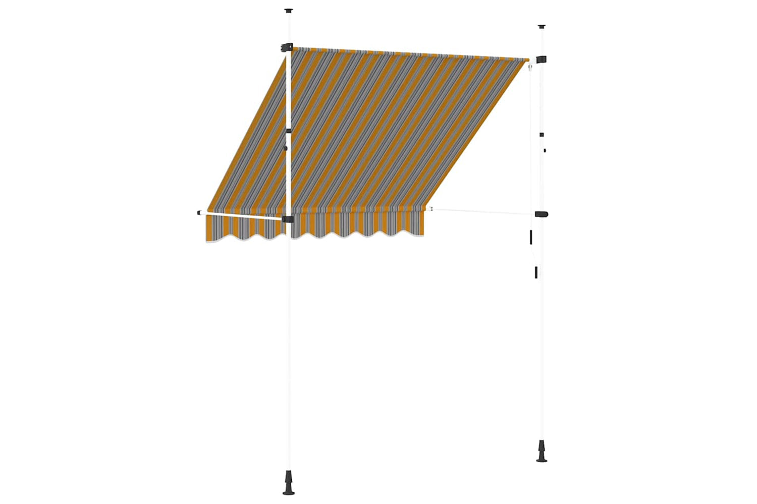 vidaXL 43226 Manual Retractable Awning 200cm Yellow And Blue Stripes-4
