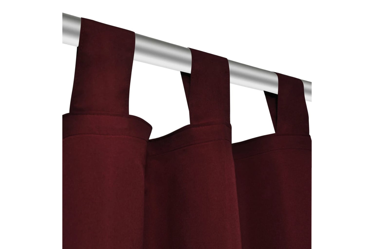 vidaXL 130363 2 Pcs Bordeaux Micro-satin Curtains With Loops 140 X 225cm-4