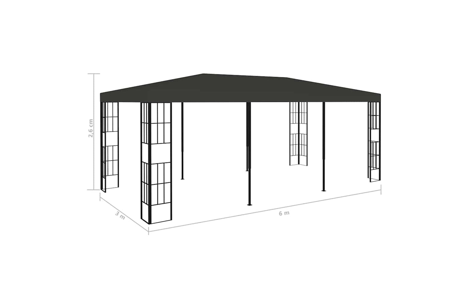 Vidaxl 47986 Gazebo 3x6 M Anthracite-7