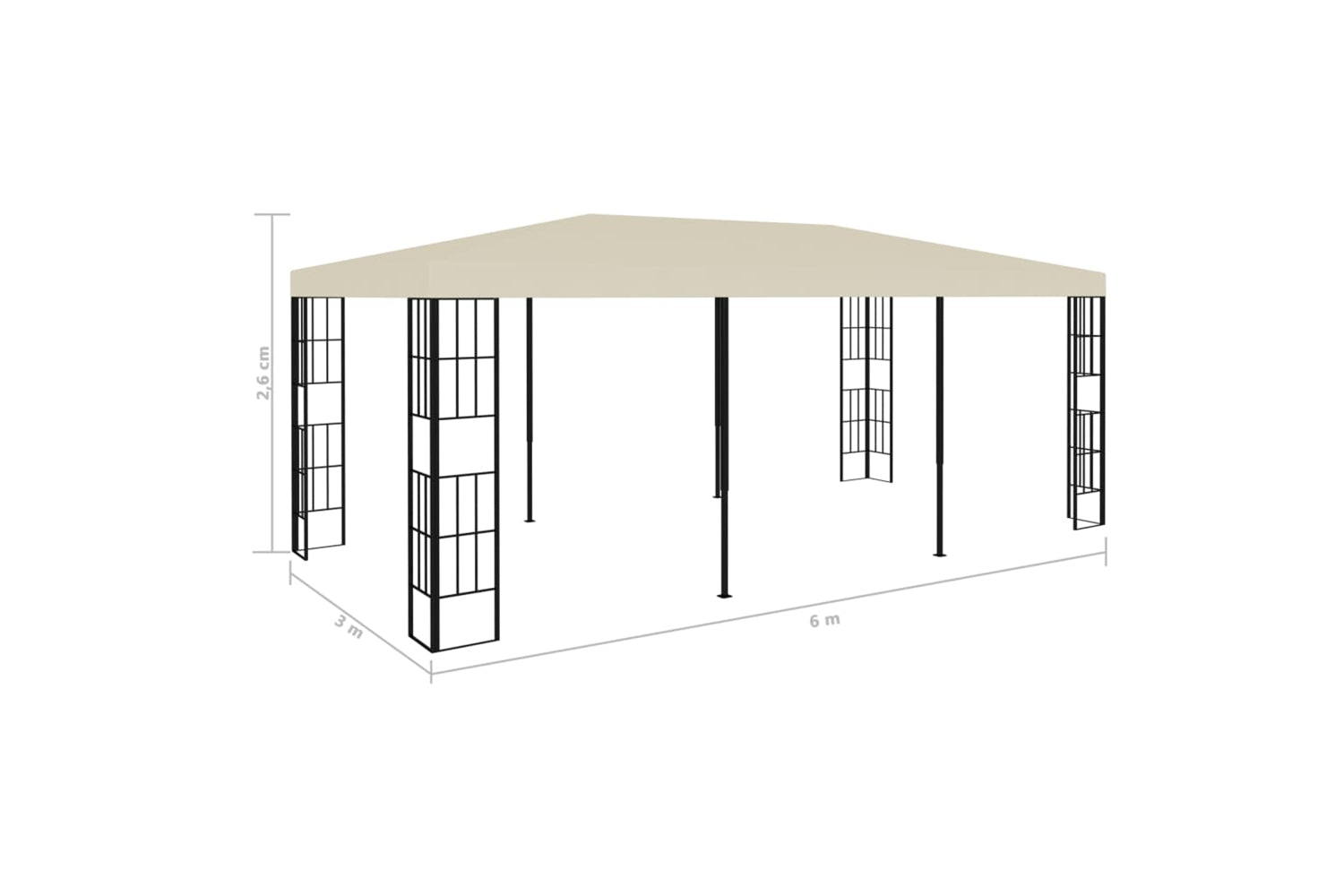Vidaxl 47983 Gazebo 3x6 M Cream-7