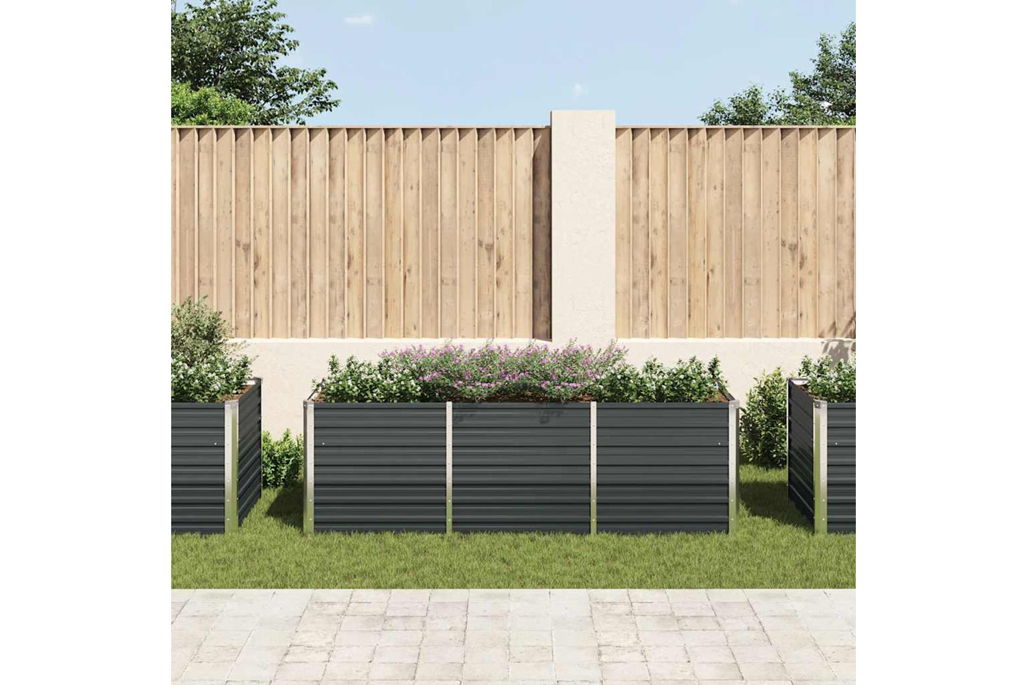 vidaXL 45726 Garden Raised Bed Anthracite 240x80x77cm Galvanised Steel-2