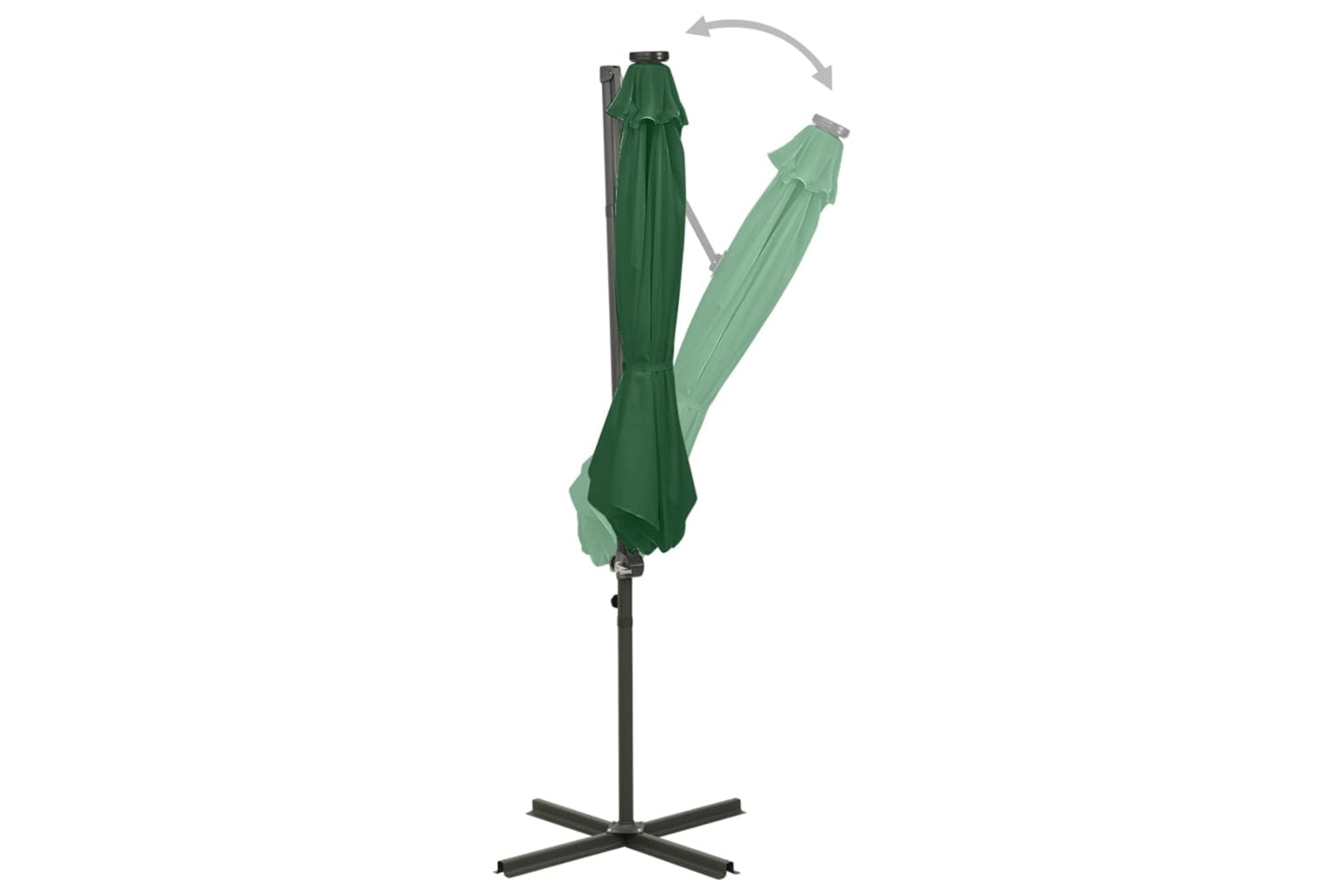 Vidaxl 312337 Cantilever Umbrella With Pole And Led Lights Green 300 Cm-3