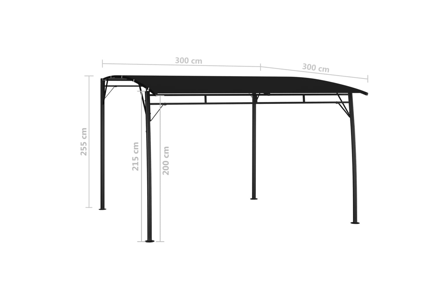 Vidaxl 47978 Garden Sunshade Awning 3x3x2.55 M Anthracite-6