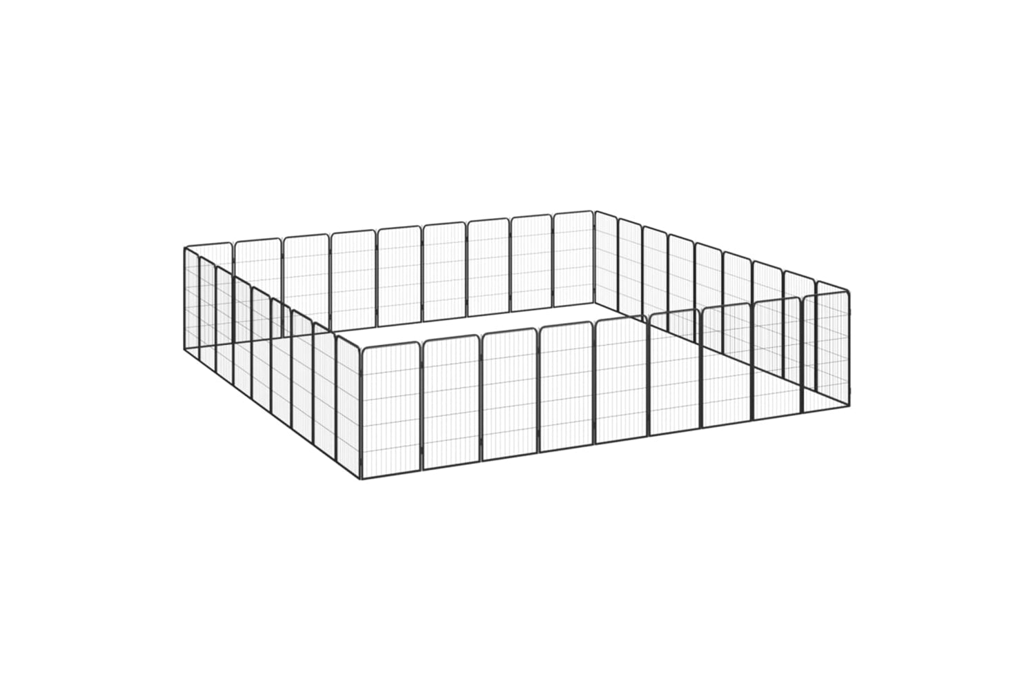 vidaXL 3115965 36-panel Dog Playpen Black 50x100cm Powder-coated Steel-3