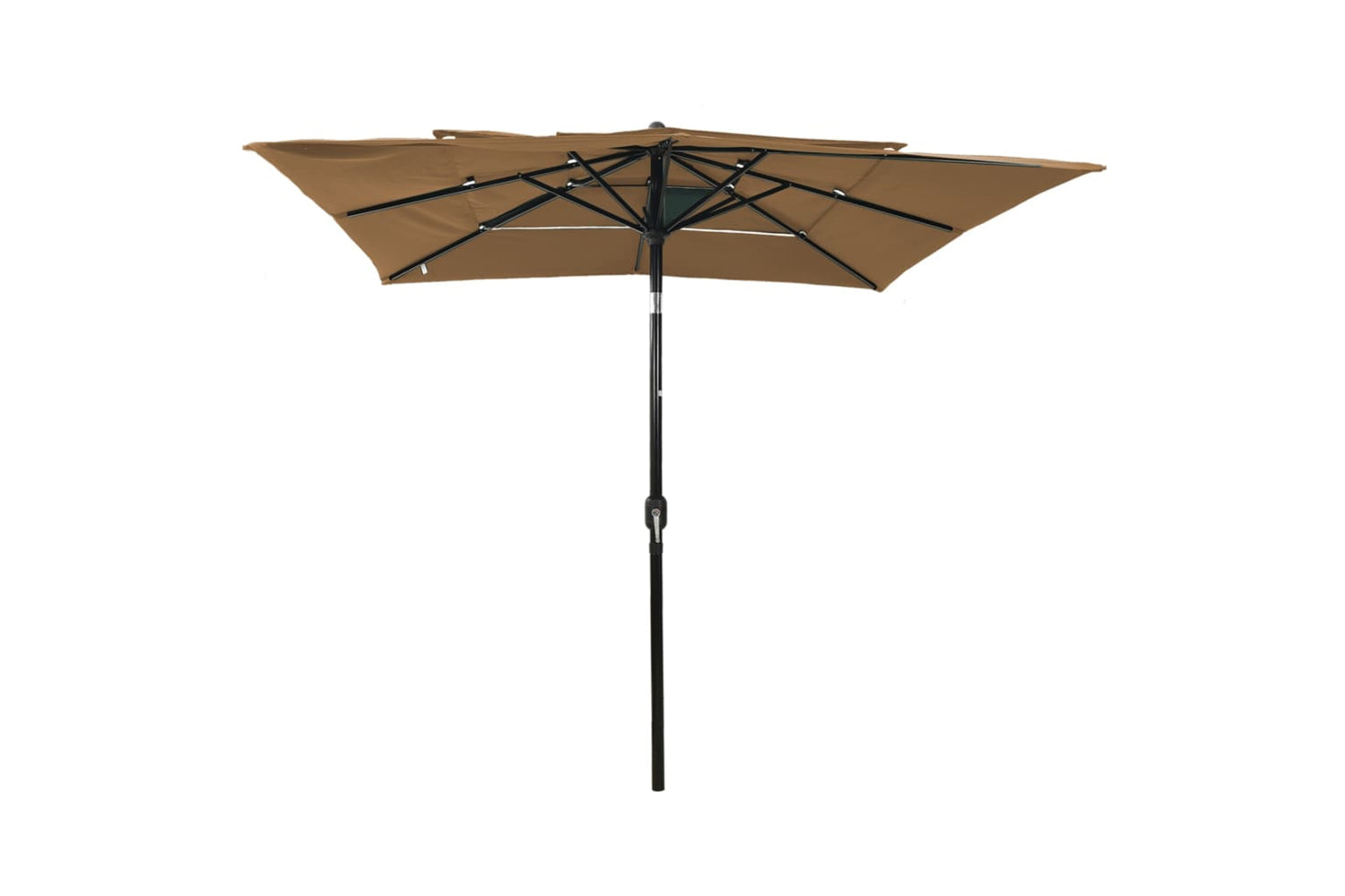 Vidaxl 313839 3-tier Parasol With Aluminium Pole Taupe 2.5x2.5 M-2