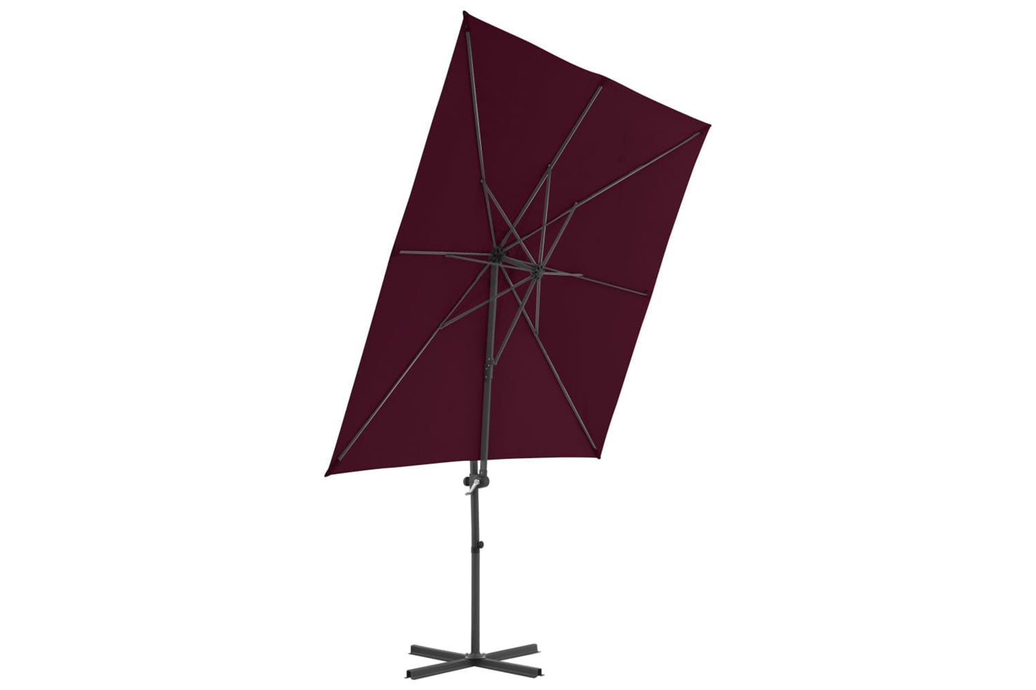 vidaXL 312308 Cantilever Umbrella With Steel Pole Bordeaux Red 250x250cm-3