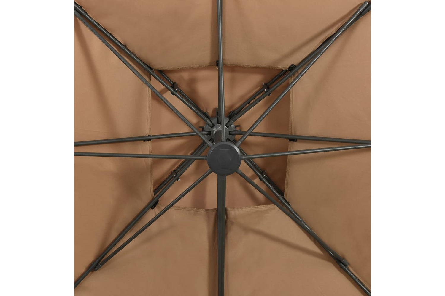 vidaXL 312374 Cantilever Umbrella With Double Top 300x300cm Taupe-6