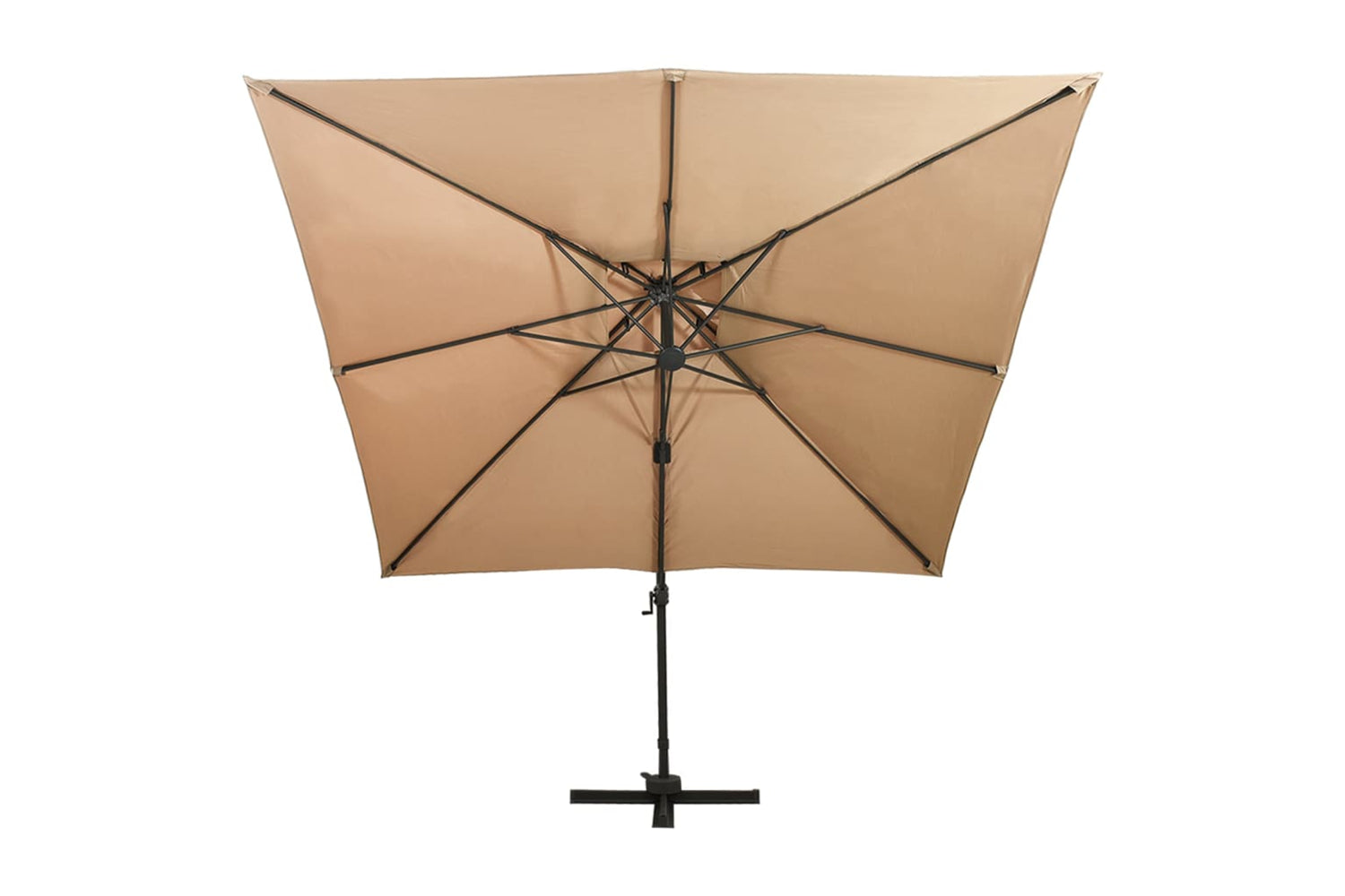 vidaXL 312374 Cantilever Umbrella With Double Top 300x300cm Taupe-3