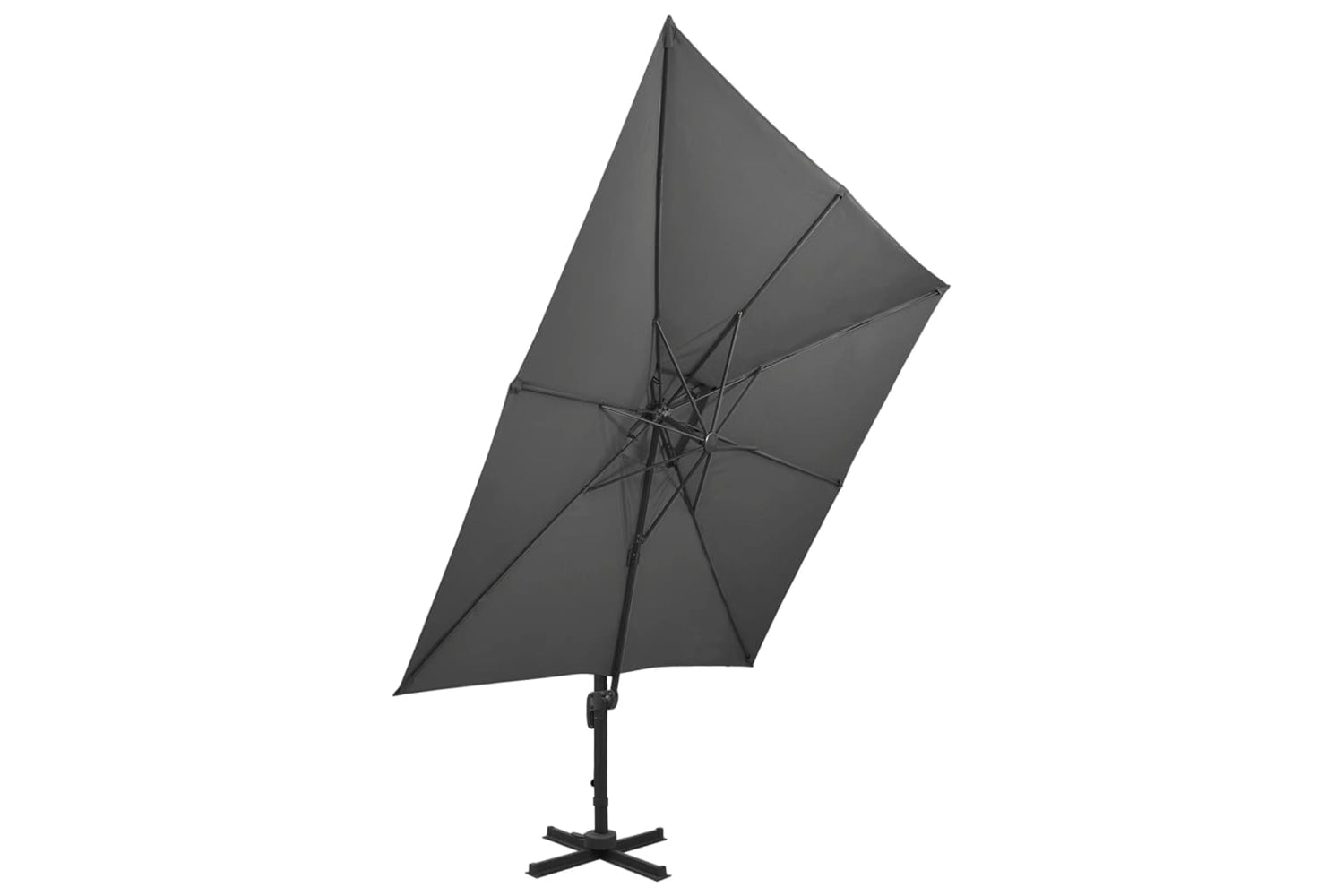 vidaXL 312372 Cantilever Umbrella With Double Top 300x300cm Anthracite-3