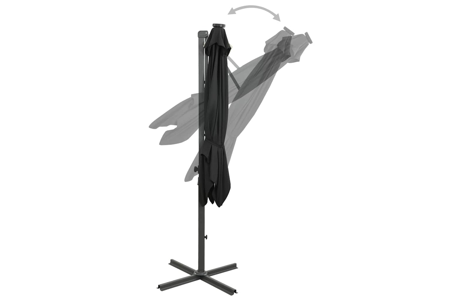 Vidaxl 312324 Cantilever Umbrella With Pole And Led Lights Black 250 Cm-6