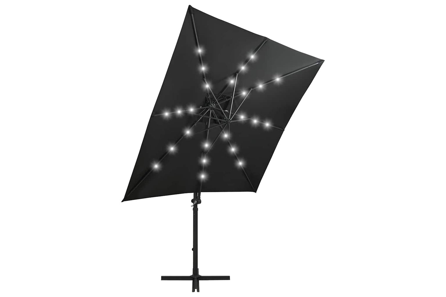 Vidaxl 312324 Cantilever Umbrella With Pole And Led Lights Black 250 Cm-3