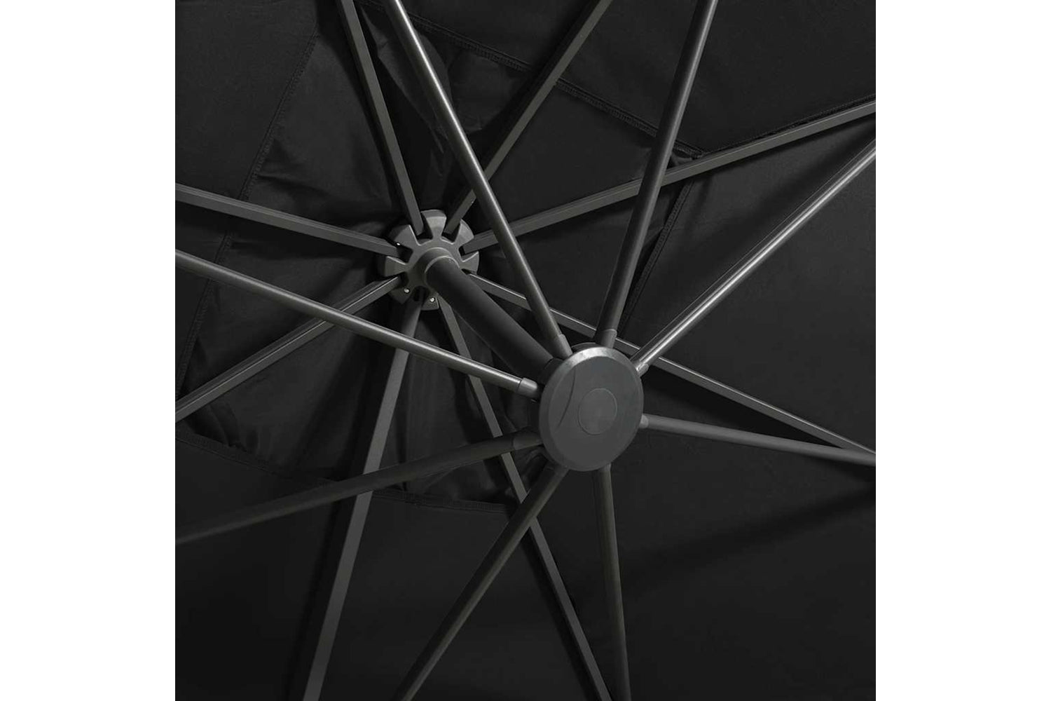 Vidaxl Cantilever Umbrella With Pole And Led Lights Black 300 Cm-9