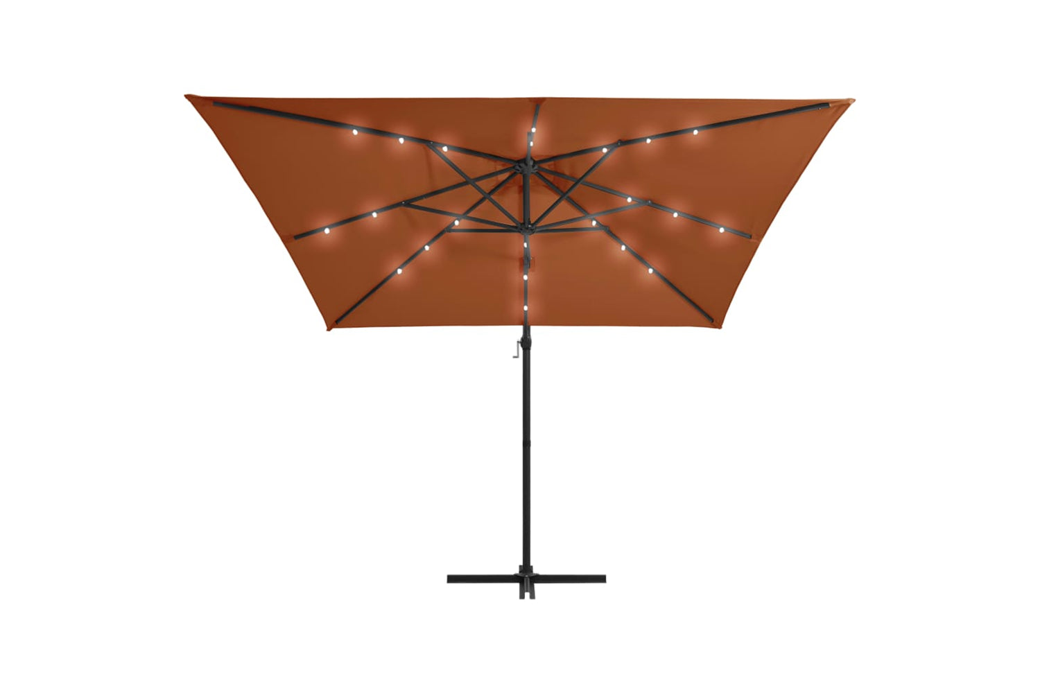 Vidaxl 312311 Cantilever Umbrella With Led Lights Terracotta 250x250 Cm-3