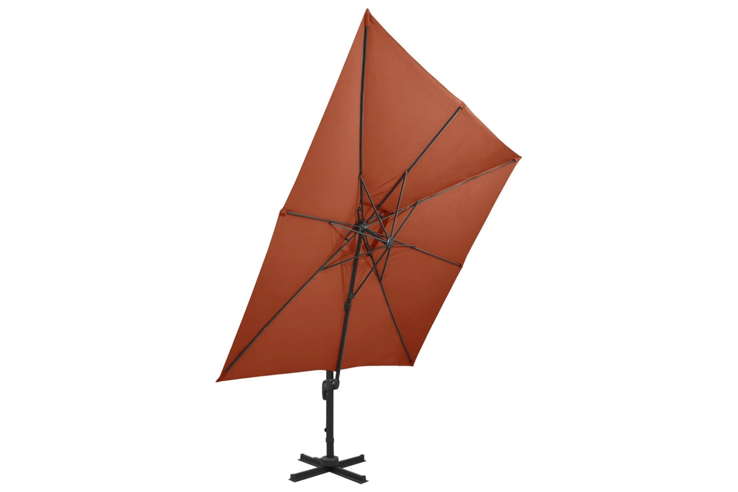 vidaXL 312382 Cantilever Umbrella With Double Top 300x300cm Terracotta-3