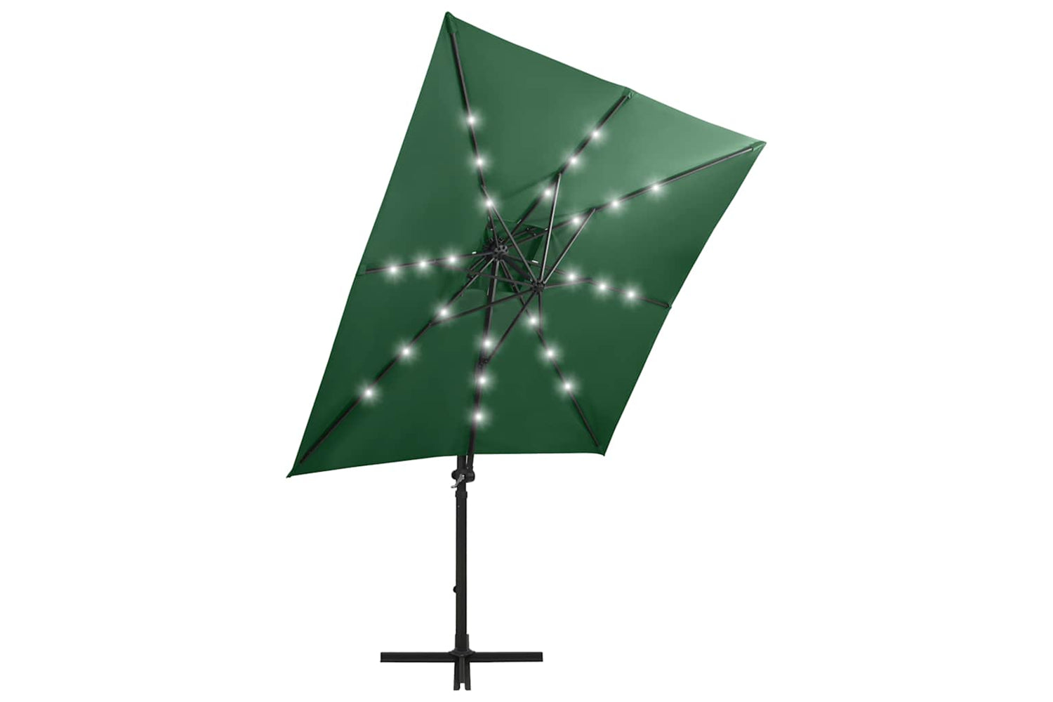 Vidaxl 312321 Cantilever Umbrella With Pole And Led Lights Green 250 Cm-3