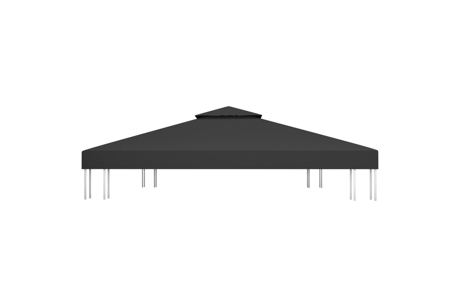 Vidaxl 2-tier Gazebo Top Cover 310 G/m2 4x3 M Black-3