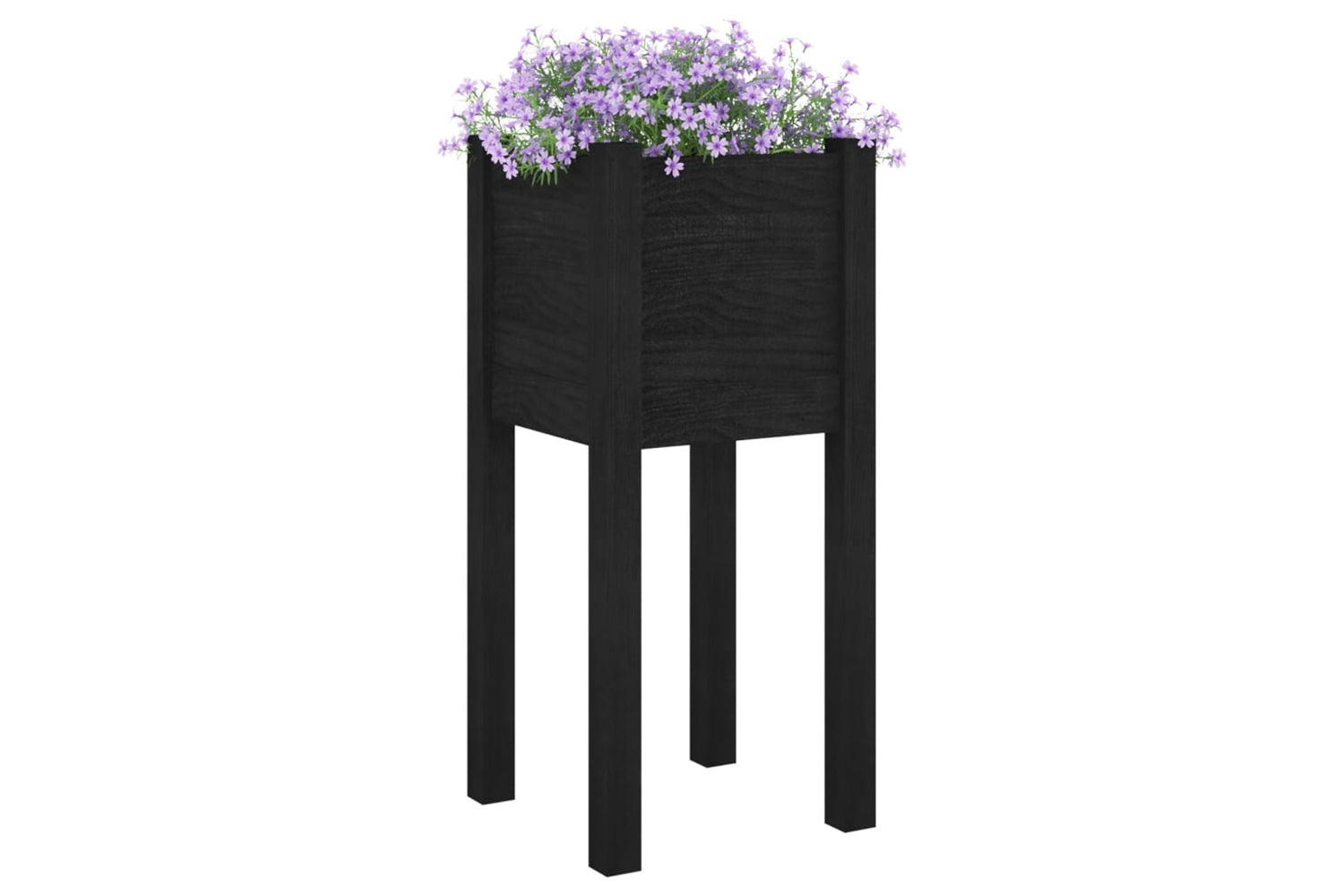vidaXL 810787 Garden Planter Black 31x31x70cm Solid Pinewood-2