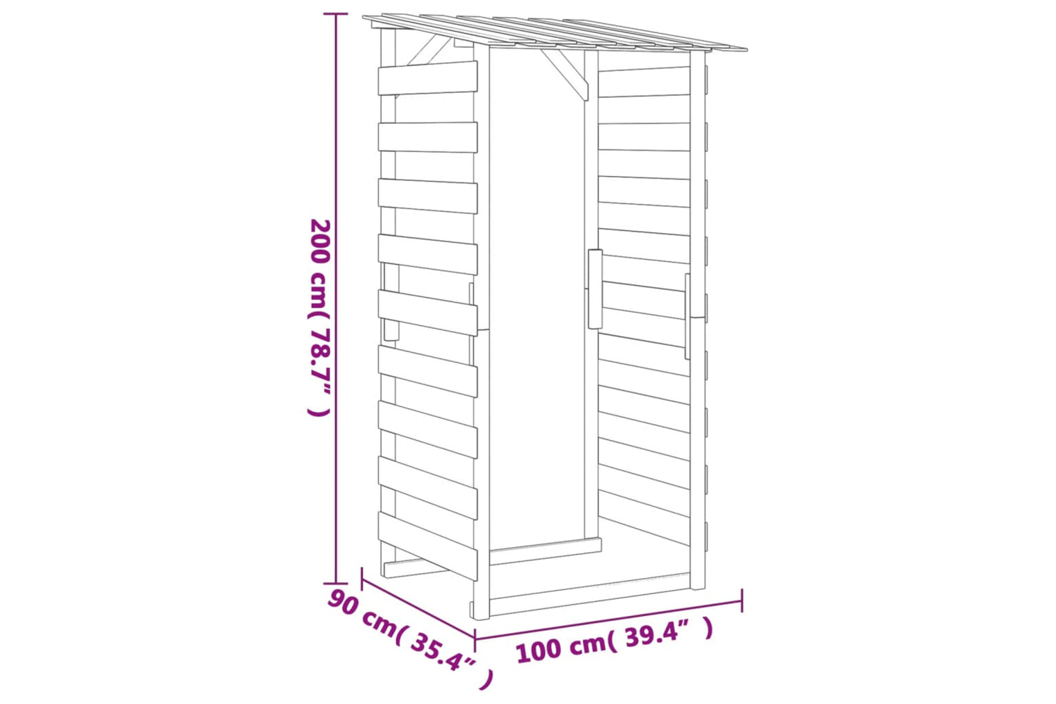 vidaXL 318380 Pergola With Roof 100x90x200cm Impregnated Pinewood-6