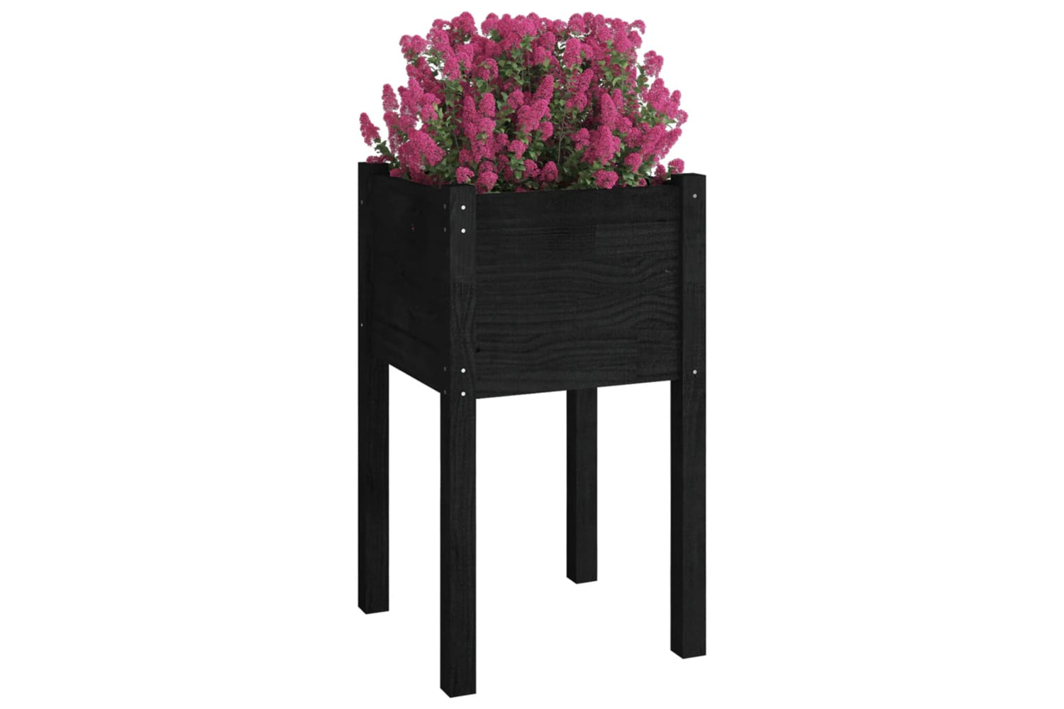 vidaXL 810797 Garden Planter Black 40x40x70cm Solid Pinewood-2