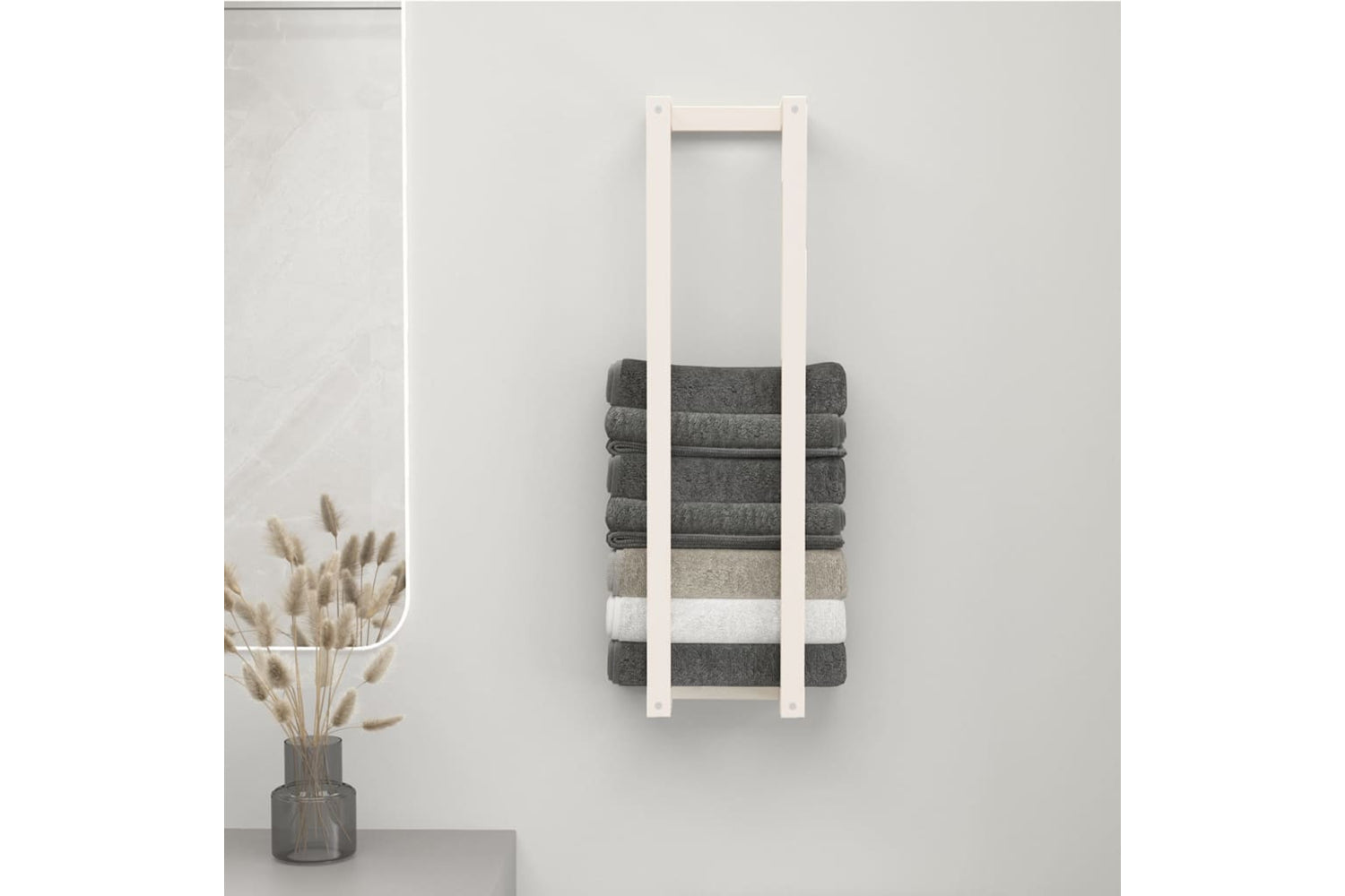 vidaXL Towel Rack White 23x18x90cm Solid Wood Pine-2
