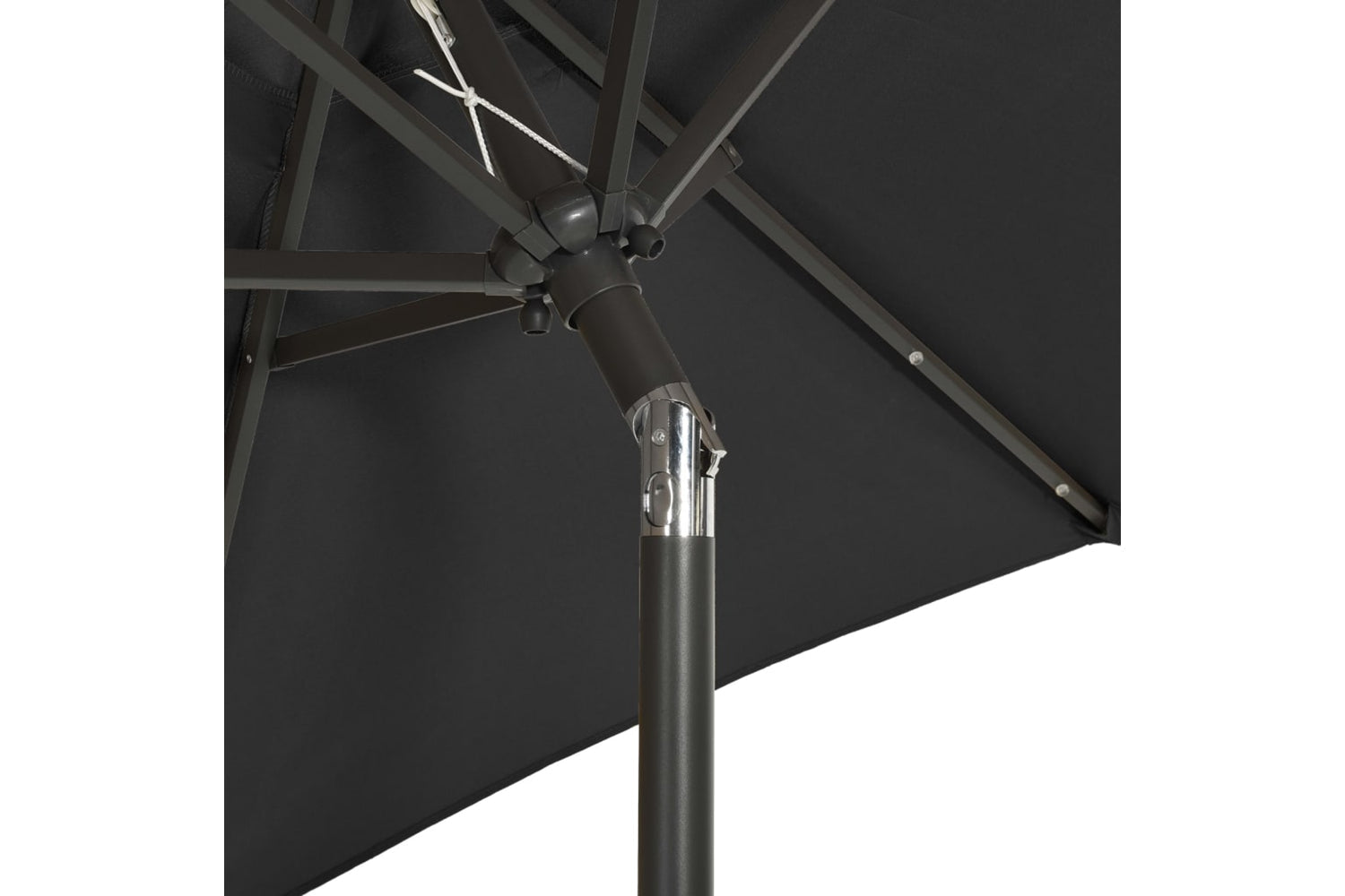 Vidaxl 313563 Parasol With Led Lights Black 200x211 Cm Aluminium-6