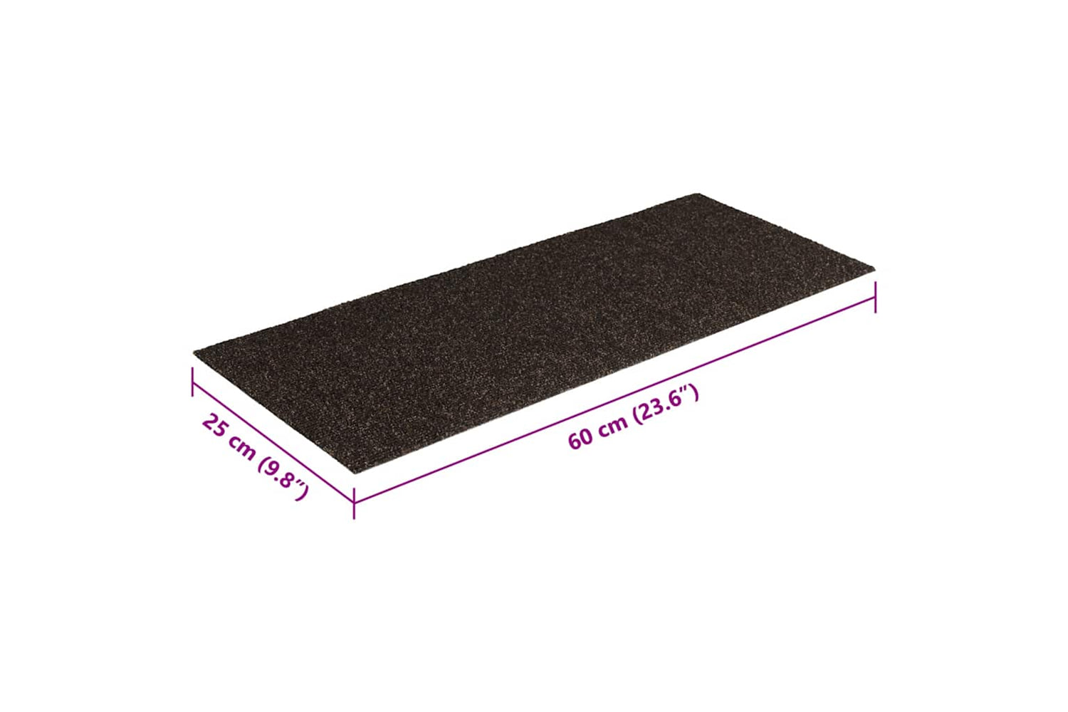 vidaXL 326919 Self-adhesive Stair Mats Rectangular 15 Pcs 60x25cm Dark Brown-7