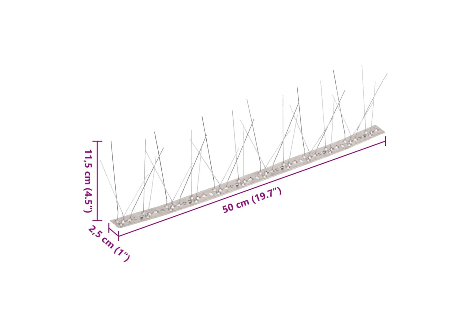 Vidaxl 149132 5-row Stainless Steel Bird & Pigeon Spikes Set Of 10 5 M-7