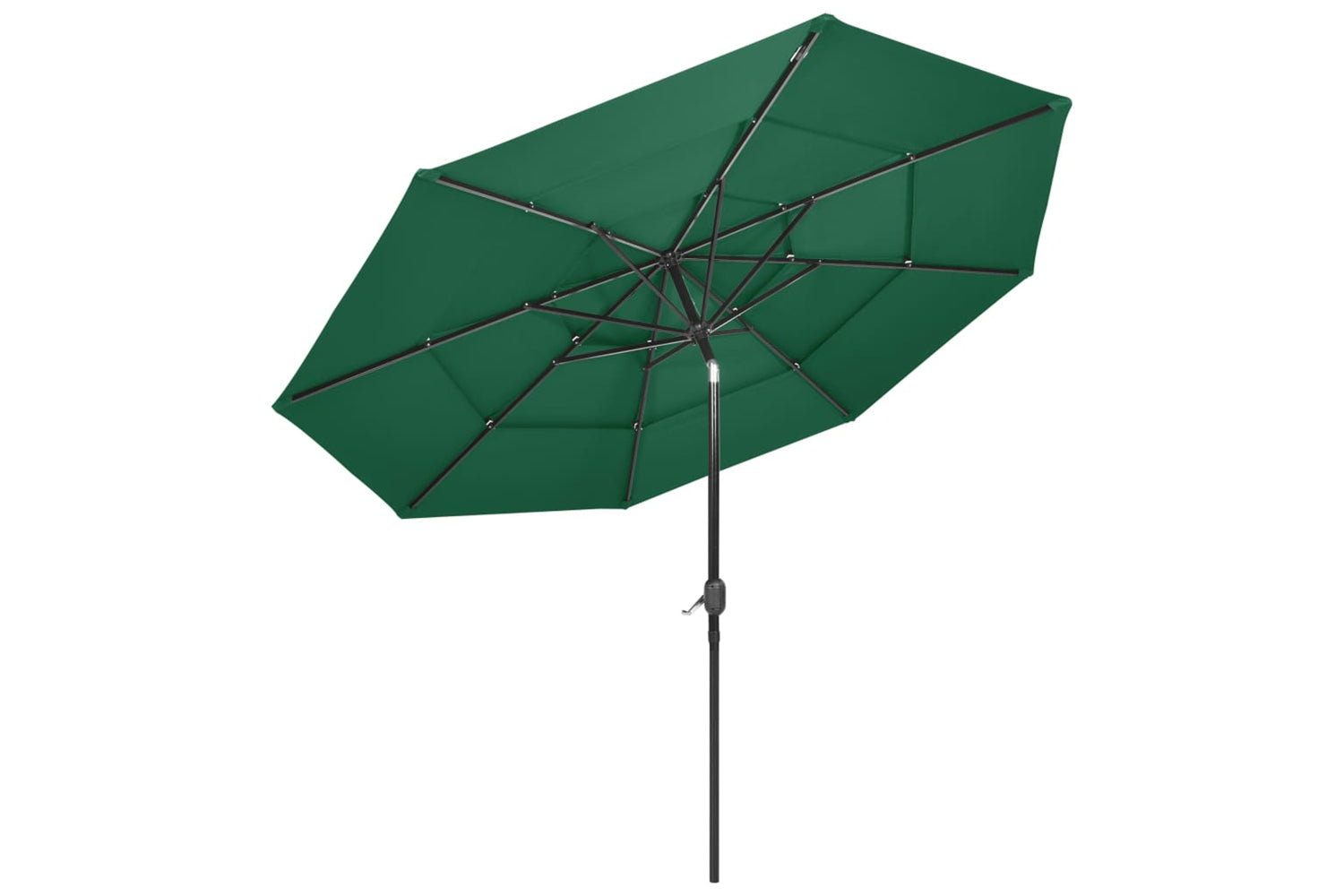 Vidaxl 313869 3-tier Parasol With Aluminium Pole Green 3 M-3